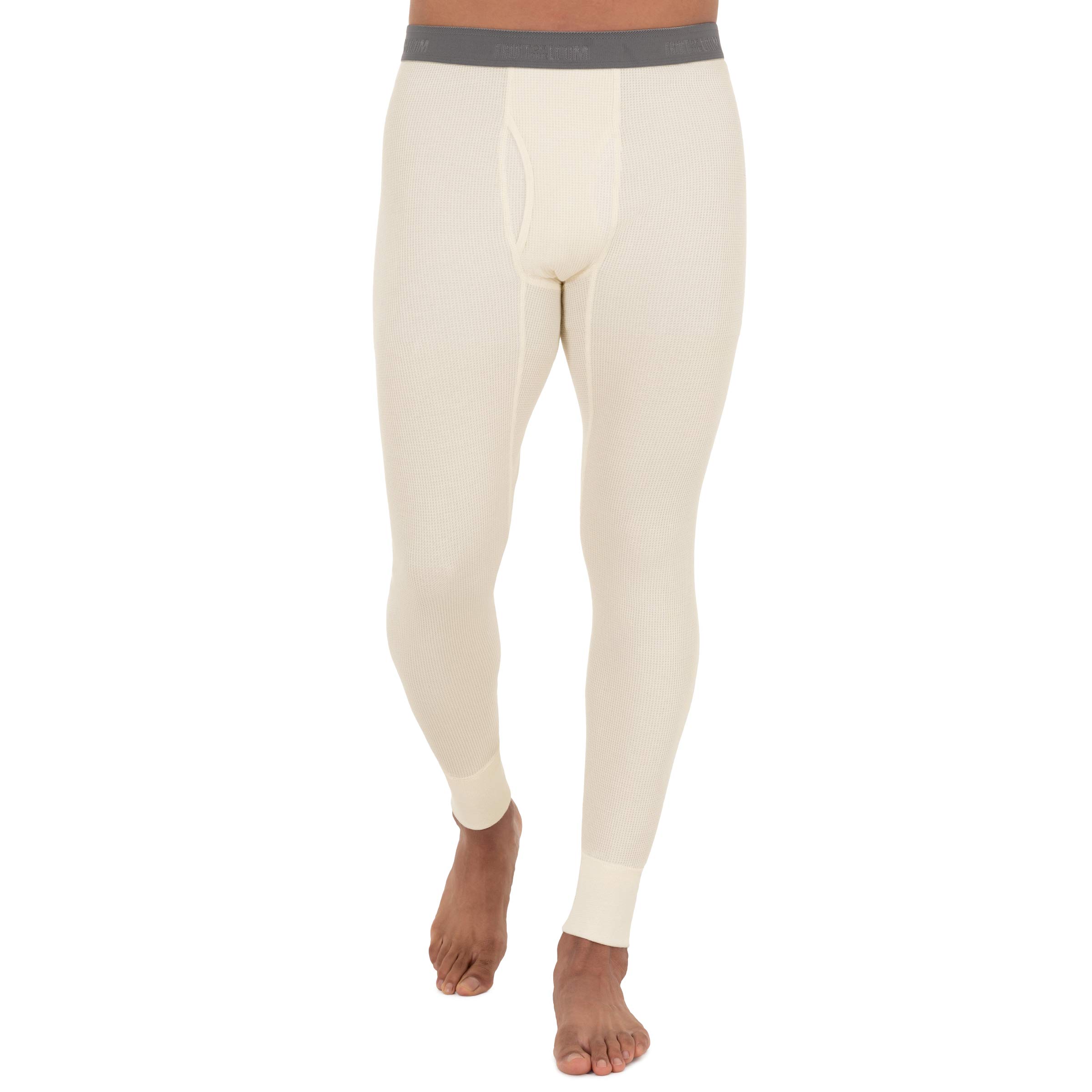 Fruit of the Loom Men's Recycled Premium Waffle Thermal Underwear Long Johns Bottom - Eco-Friendly Warm Base Layer for Winter Camping & Outdoor Activities