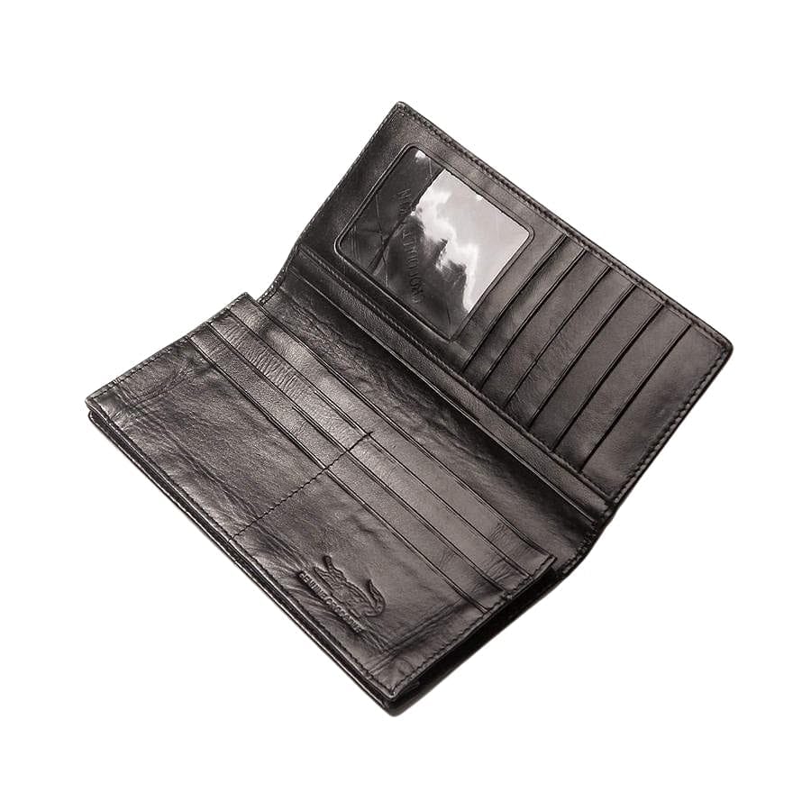 Premium Grey Two-Tone Crocodile Leather Long Wallet for Men - Luxury Bifold Wallet with RFID Protection - Perfect for Business, Travel & Everyday Use