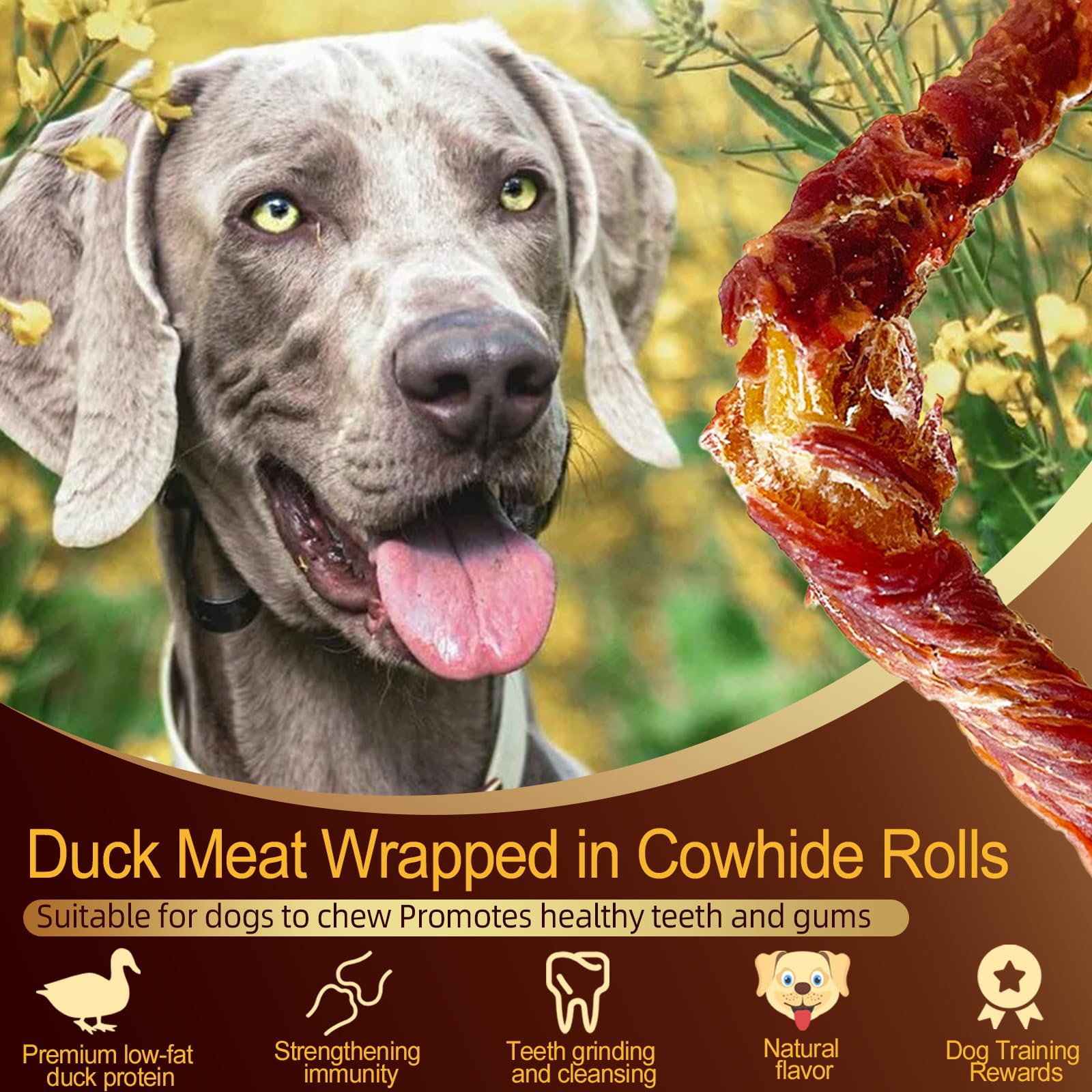 Premium Duck Wrapped Rawhide Dog Bone Treats - Natural Teeth Cleaning Chews for Small, Medium & Large Dogs - High Calcium Dental Treats for Training Rewards & Oral Health (12.35oz) - Perfect for Daily Teeth Cleaning, Training Sessions, and Long-Lasting Chewing Satisfaction
