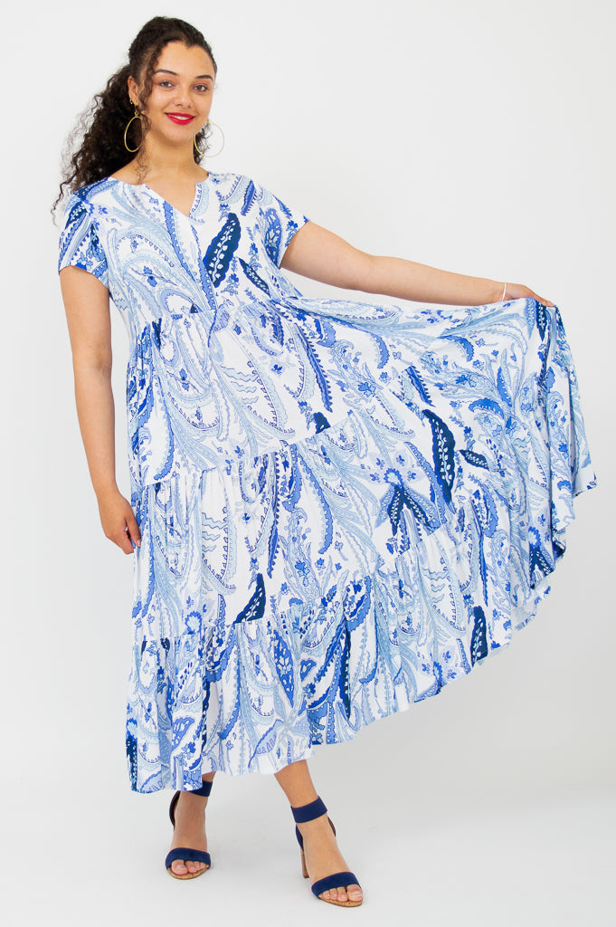 Laurita Women's Summer Dress - Radiant Floral Print, Breathable Linen Bamboo Blend, Casual Sundress for Beach Vacation & Outdoor Parties