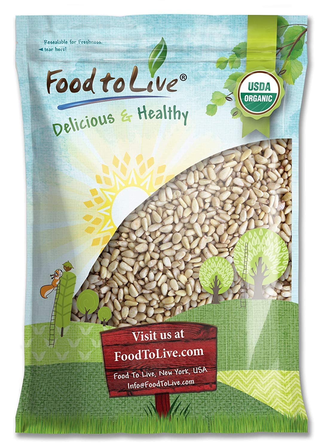 Organic Pine Nuts 8 lbs - Raw Pignolia Nuts, Non-GMO, Unsalted, Shell-Free, Vegan & Kosher - Bulk Snacks Rich in Vitamin E & Protein - Perfect for Pesto, Salads, Baking, Trail Mix & Healthy Recipes