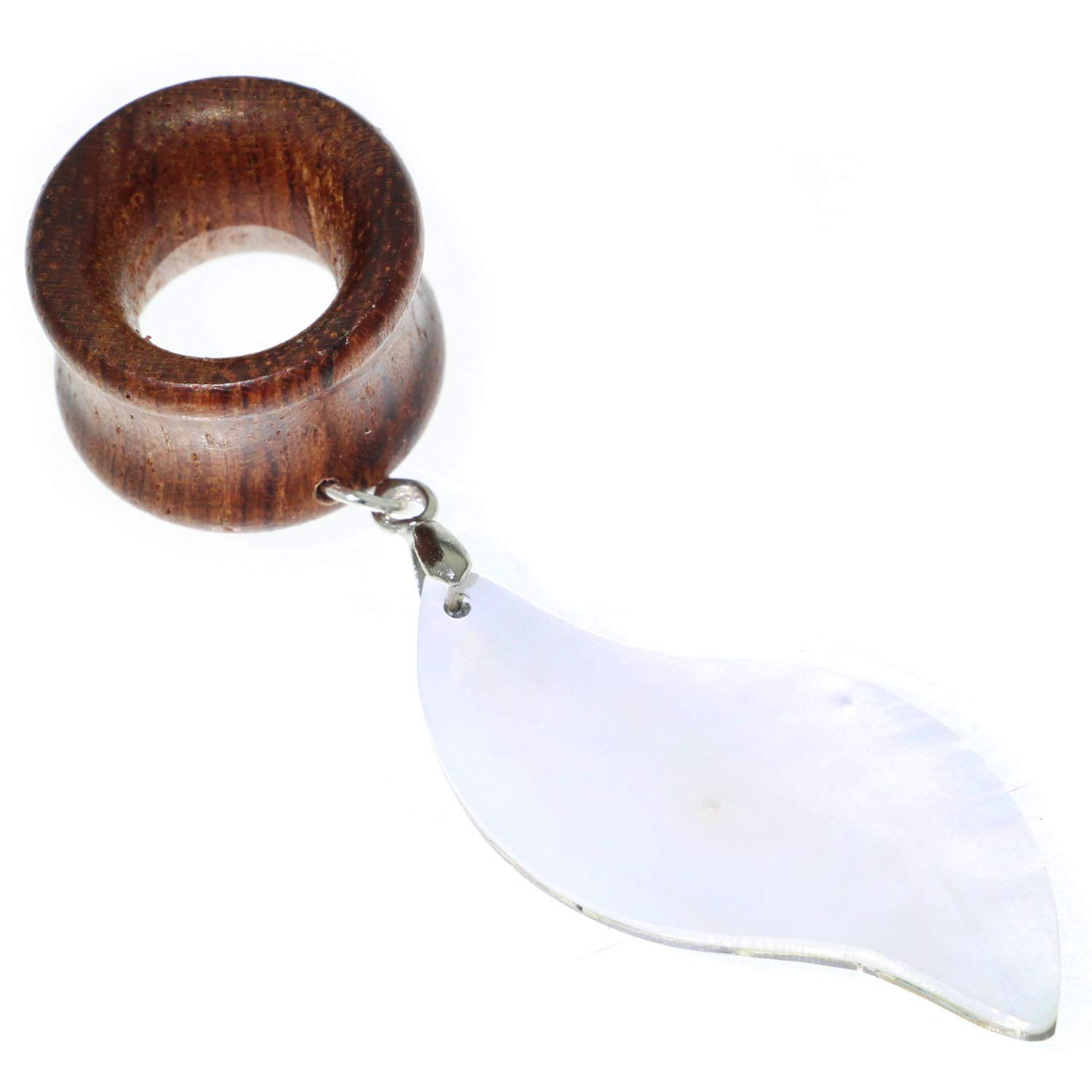 Natural S-Shaped Wooden Shell Dangle Ear Gauges - Organic Flesh Tunnel Plugs & Stretching Kit - Stylish Statement Earrings for Women - Perfect for Boho, Festival & Everyday Wear