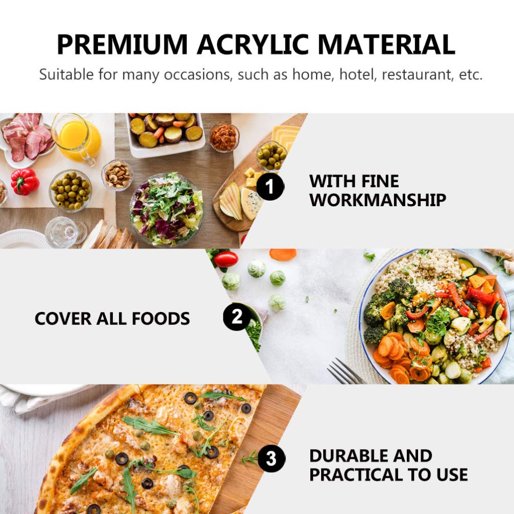 Hemoton 2-Pack Clear Acrylic Food Covers - 31cm Transparent Cake Domes with Handles for Fresh Food Display, Snack Protection & Kitchen Storage | Perfect for Bakeries, Buffets & Home Kitchen Use