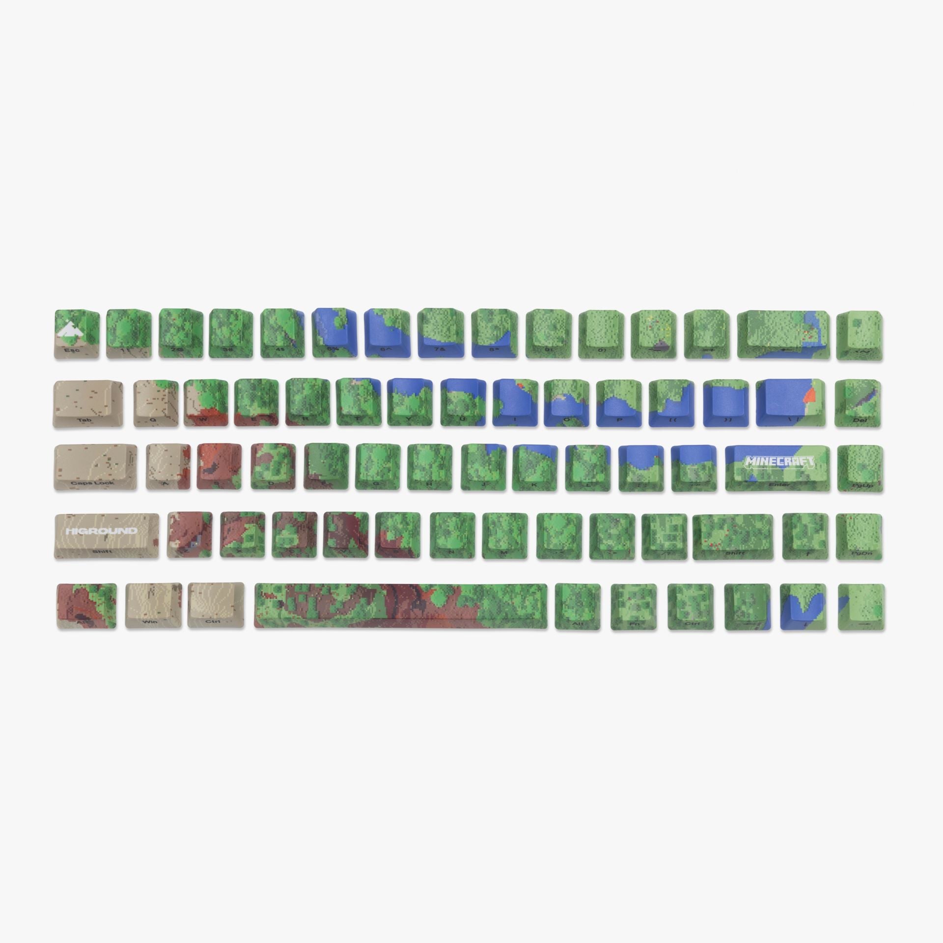HG x Minecraft 68 Keycaps Set - Custom Mechanical Keyboard Keycaps for Gaming & Typing - Perfect for Minecraft Fans & PC Enthusiasts - Use for Gaming, Work & Creative Typing