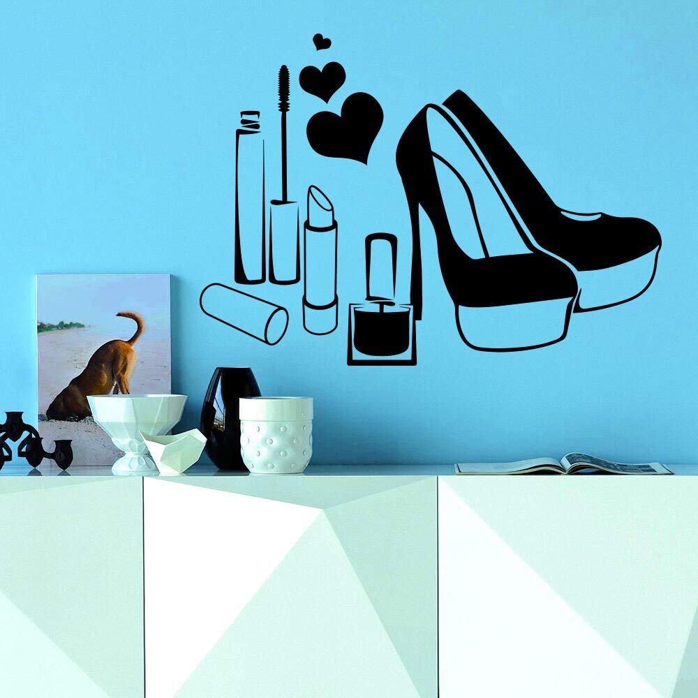 Beauty Salon Wall Decals - Lip, Nail & Heart Vinyl Stickers for Shoes & Gadgets | DIY Home & Salon Decor