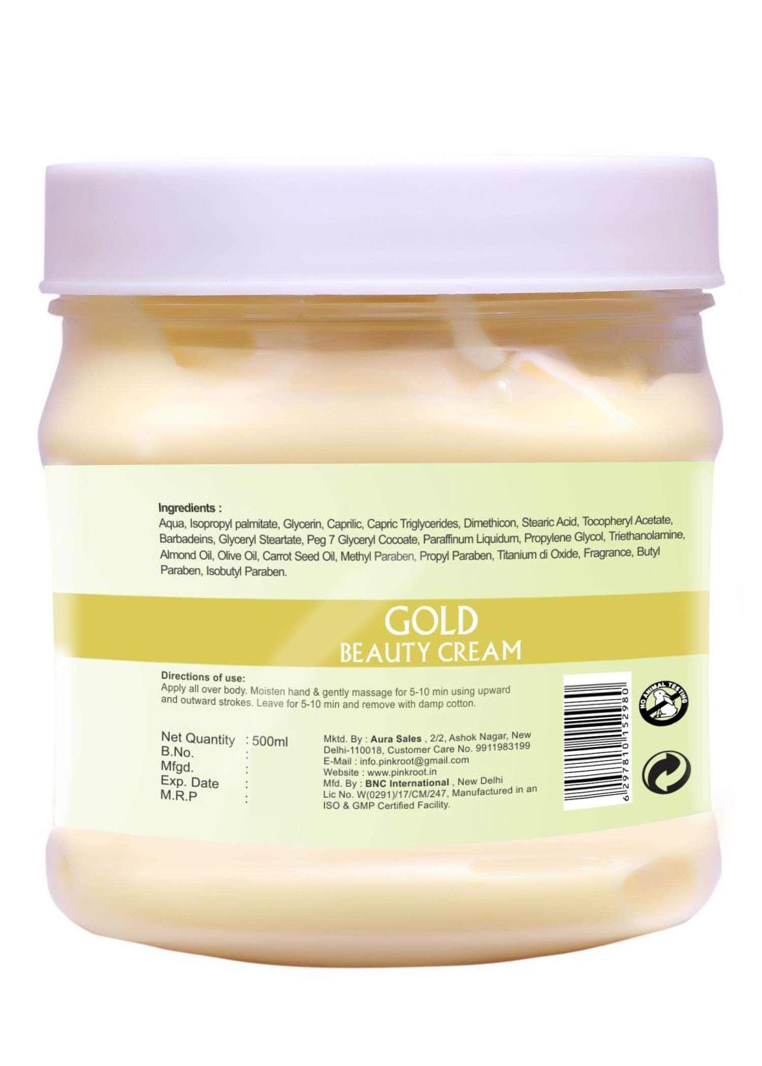 Pink Root Green Tea Massage Gel with Gold Cream - 500ml Set for Relaxation & Skin Care | Spa, Massage, and Home Wellness Use