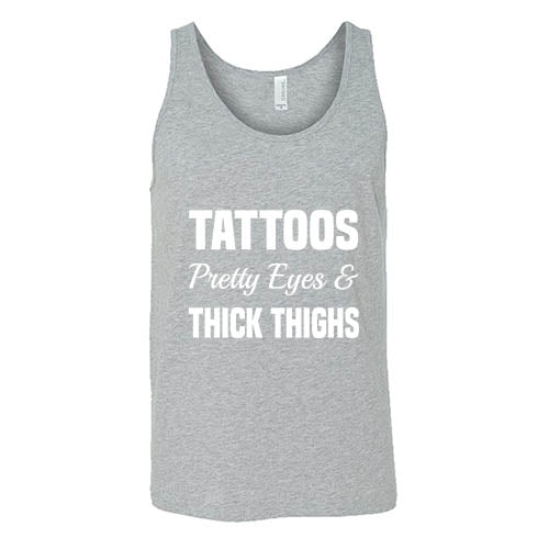 Unisex Tattoos Pretty Eyes Thick Thighs Graphic T-Shirt - Trendy Streetwear for Casual Outfits & Music Festivals