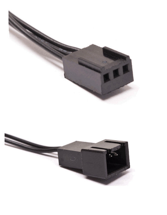 ModRight Blackout Series 3 Pin to 9x3 Pin Y Splitter Cable 24 Inches - High-Quality PC Power Extension for Gaming Rigs, Workstations & Custom PC Builds