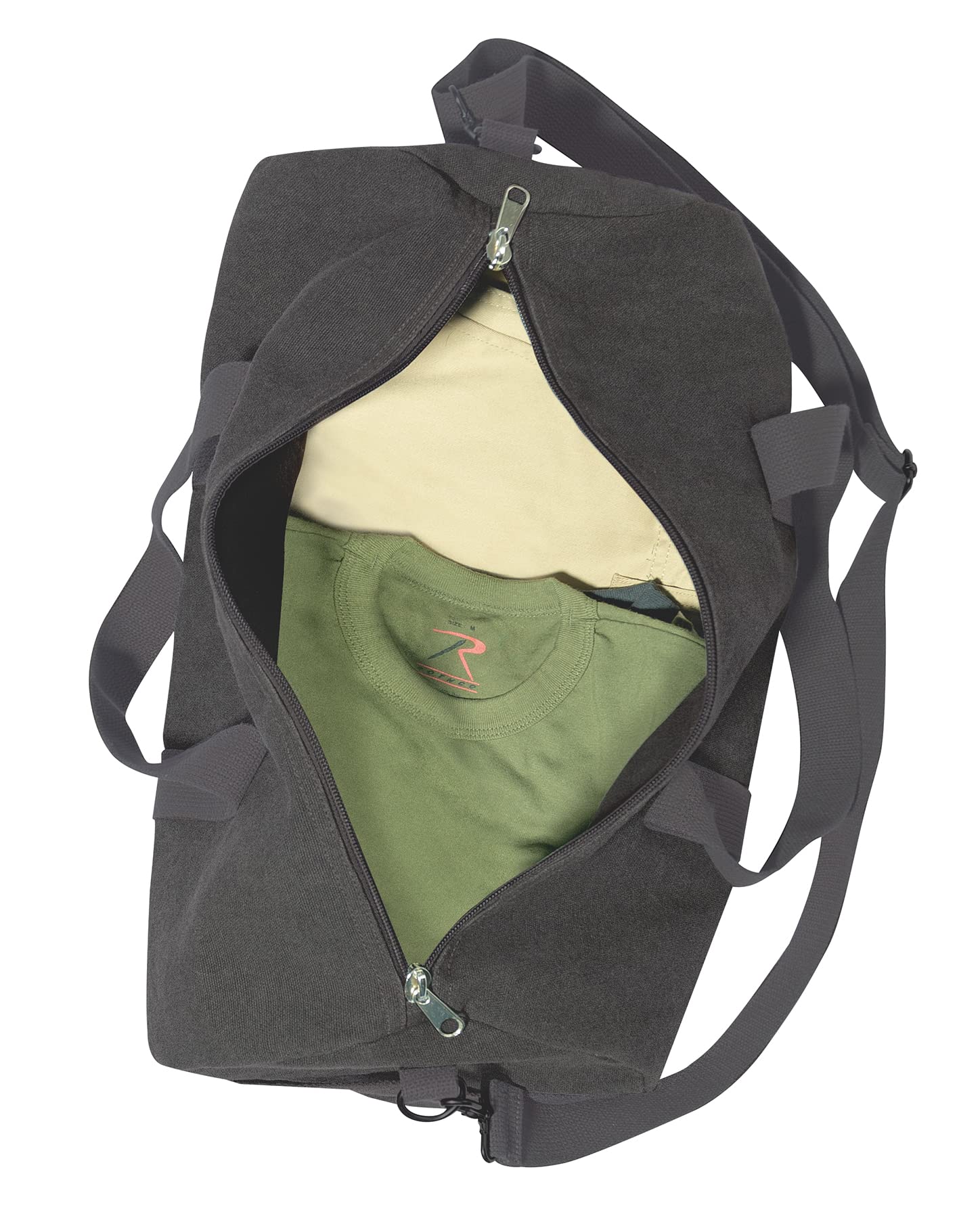 Rothco 22210 Heavy Duty Canvas Shoulder Duffle Bag - Military Style Travel Duffel for Gym, Camping & Outdoor Adventures