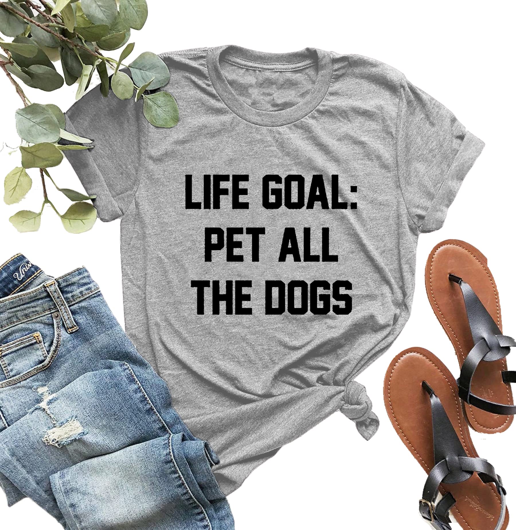 Funny Dog Mom T-Shirt for Women - Cute Pet Lover Shirt with Letter Print Saying 'All The Dogs' - Perfect Gift for Dog Mamas & Puppy Owners - Casual Wear for Dog Parks, Walks & Pet Lovers Events