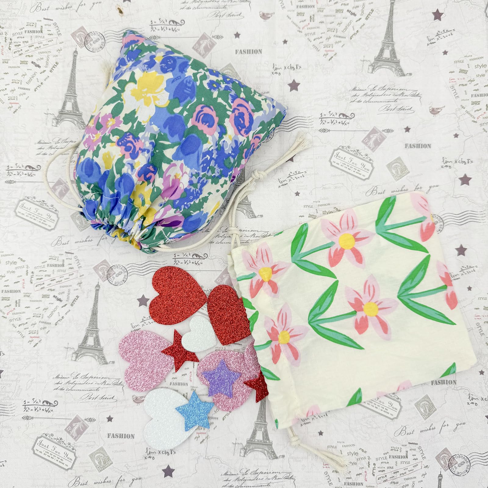 2Pcs Floral Makeup Bag for Women, Mini Drawstring Cosmetic Pouch - Portable Travel Makeup Organizer for Purse, Gym & Daily Essentials (Style A)