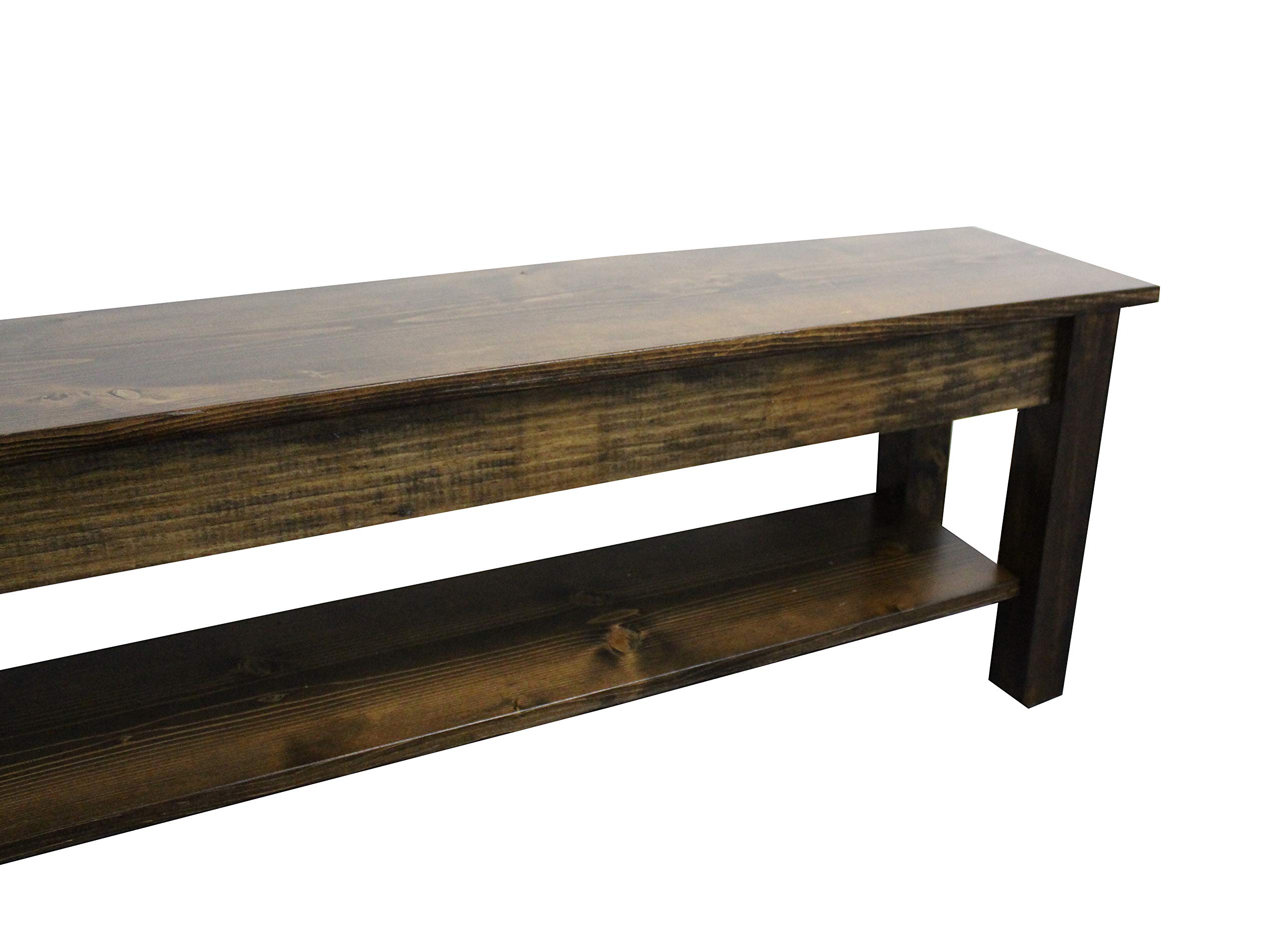 72-Inch Yukon Storage Bench with Shelf - Sturdy Wooden Entryway Bench for Shoes, Coats & Home Organization | Perfect for Hallway, Living Room & Bedroom Storage