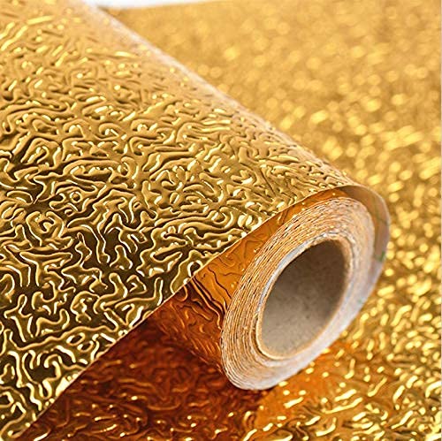 KAViD Oil-Resistant Waterproof Kitchen Backsplash Sticker - Self-Adhesive Aluminum Foil Wallpaper for Stove & Cabinet Protection (2 Meters) - Perfect for Splash Guard & Modern Kitchen Decor