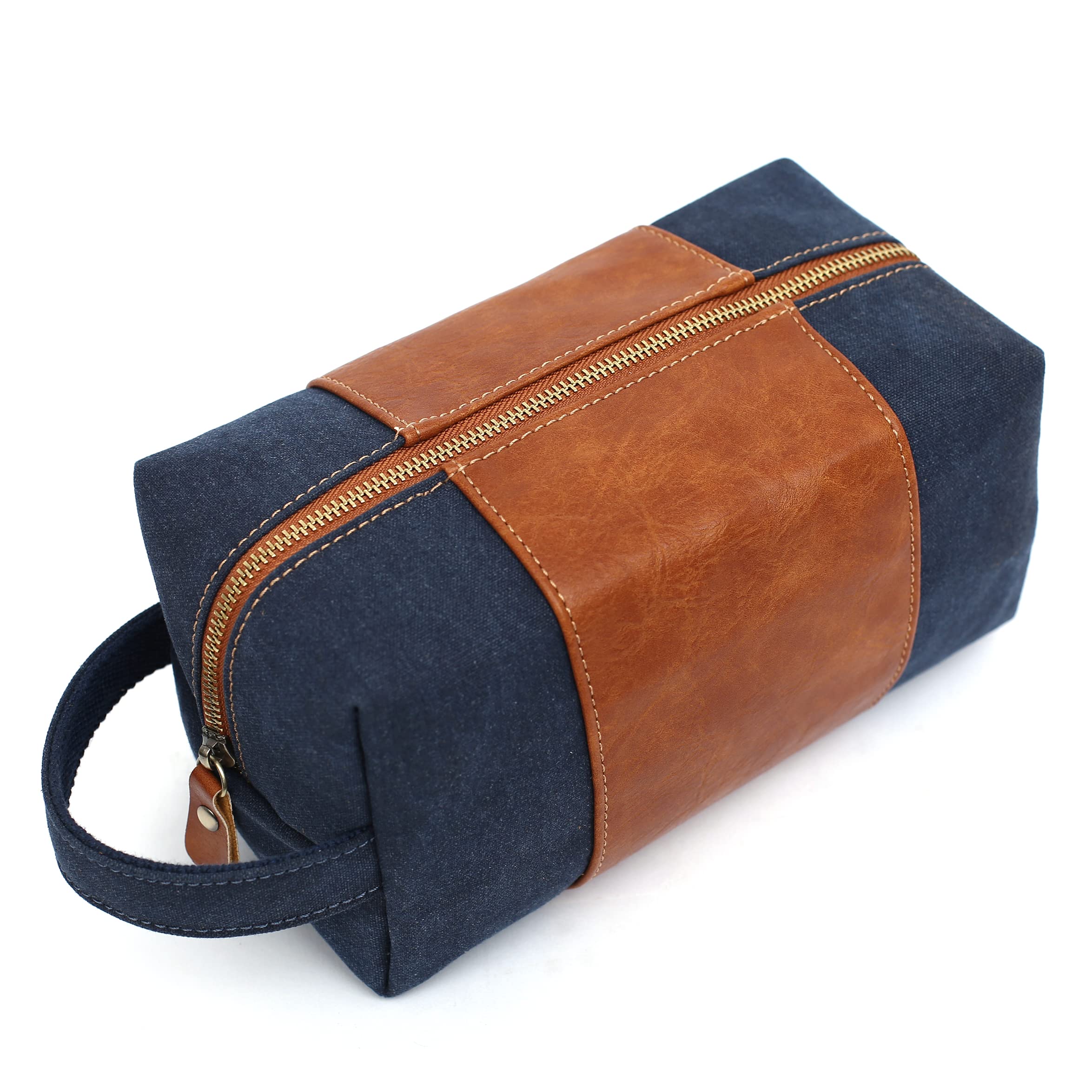 PAHVRION Personalized Engraved Toiletry Bag for Men - Custom Groomsmen Gift, Wedding Party, Boyfriend & Father Gift - Blue Cosmetic Organizer - Perfect for Travel, Bachelor Party & Special Occasions
