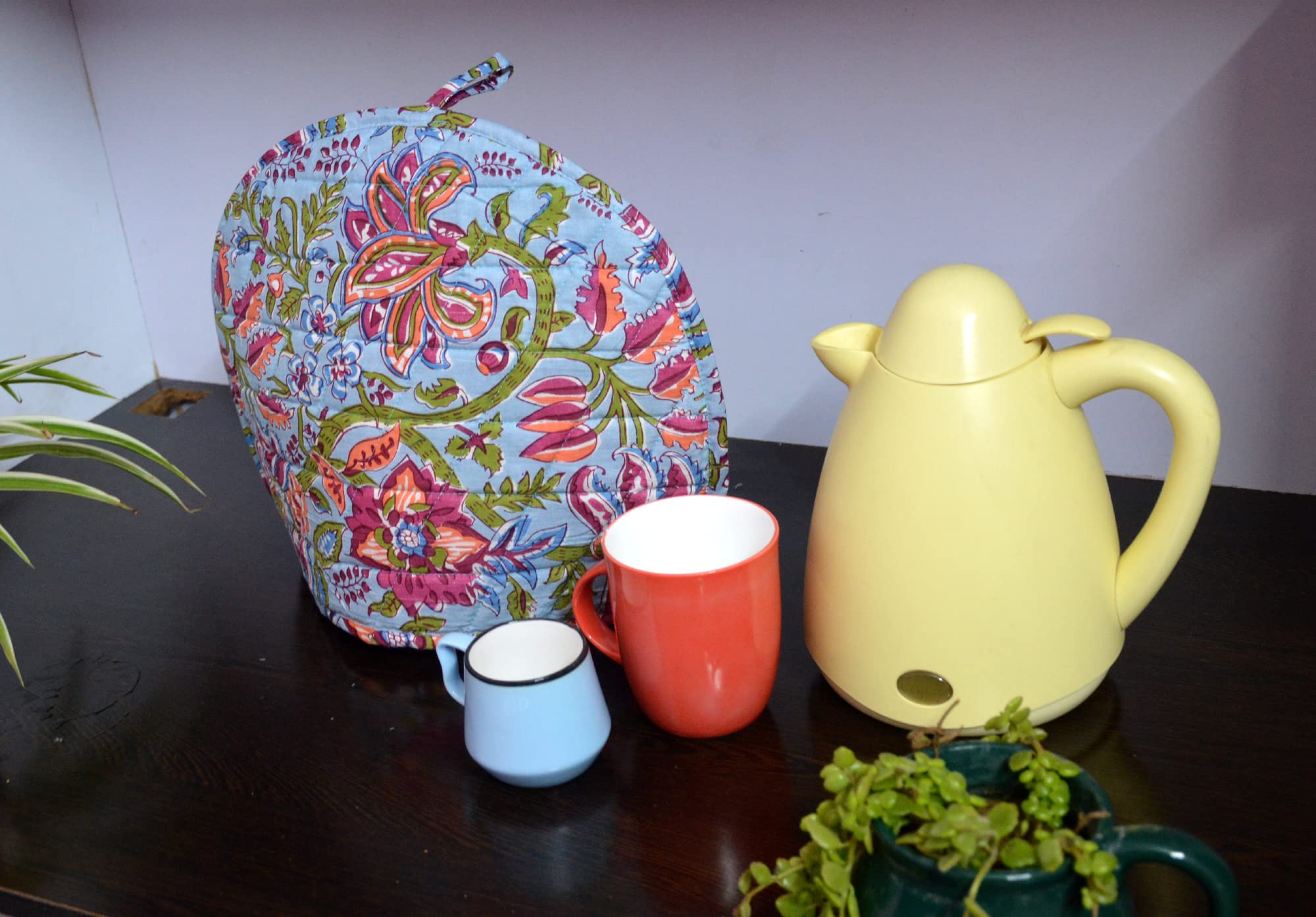 Handmade Cotton Tea Cozy with Indian Mandala Design - Decorative & Functional Kitchen Accessory for Breakfast & Tea Time (Grey) - Perfect for Home, Office, and Gifts