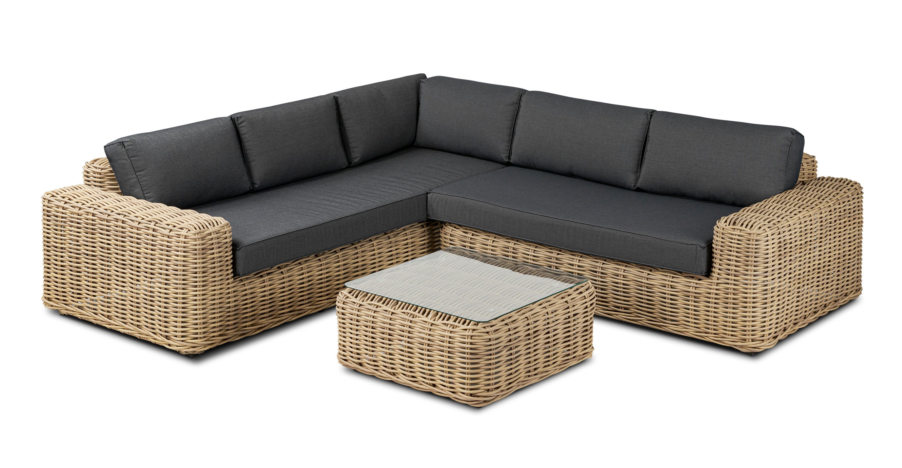 Modern Puglia Corner Sectional Sofa Set with Coffee Table - Comfortable L-Shaped Couch for Living Room, Lounge & Family Room - Perfect for Small Spaces & Home Decor