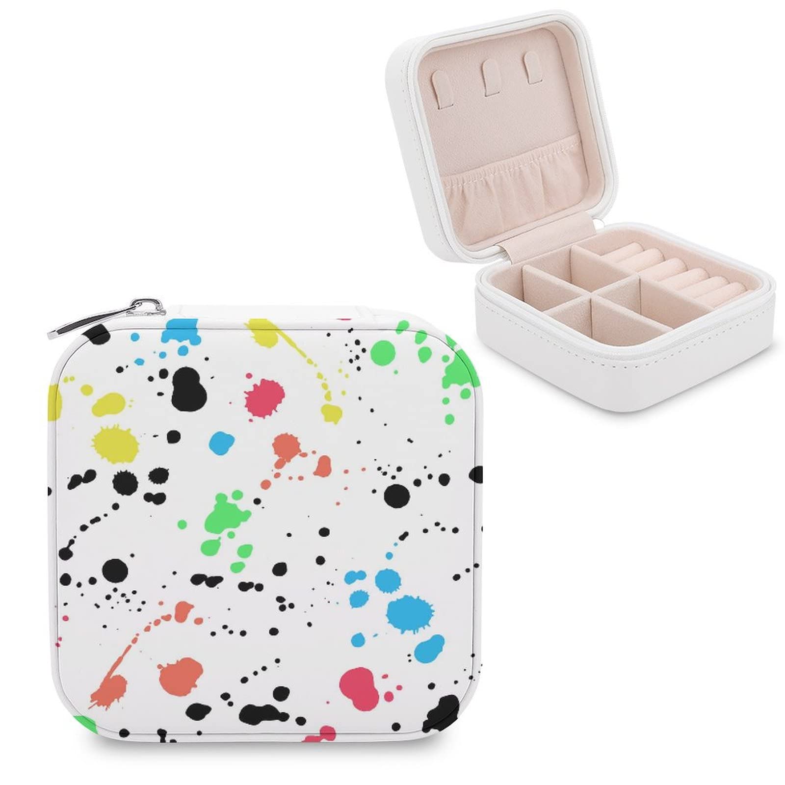 Elegant Small PU Leather Jewelry Box for Women - Travel Jewelry Organizer with Storage Compartments for Rings, Earrings, Necklaces & Bracelets - Perfect for Home, Travel and Gift Giving