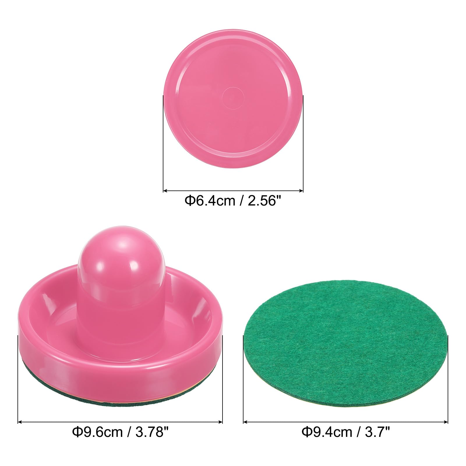 PATIKIL Air Hockey Paddles & Pucks Set - 2 Black Replacement Pushers with Handles & Air Hockey Pucks - Perfect for Family Game Nights & Arcade Style Entertainment