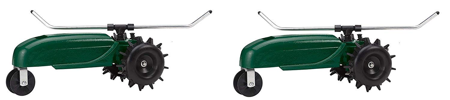Orbit 58322 Green Traveling Sprinkler - 2 Pack | Adjustable Lawn Watering System for Gardens, Yards & Large Outdoor Areas
