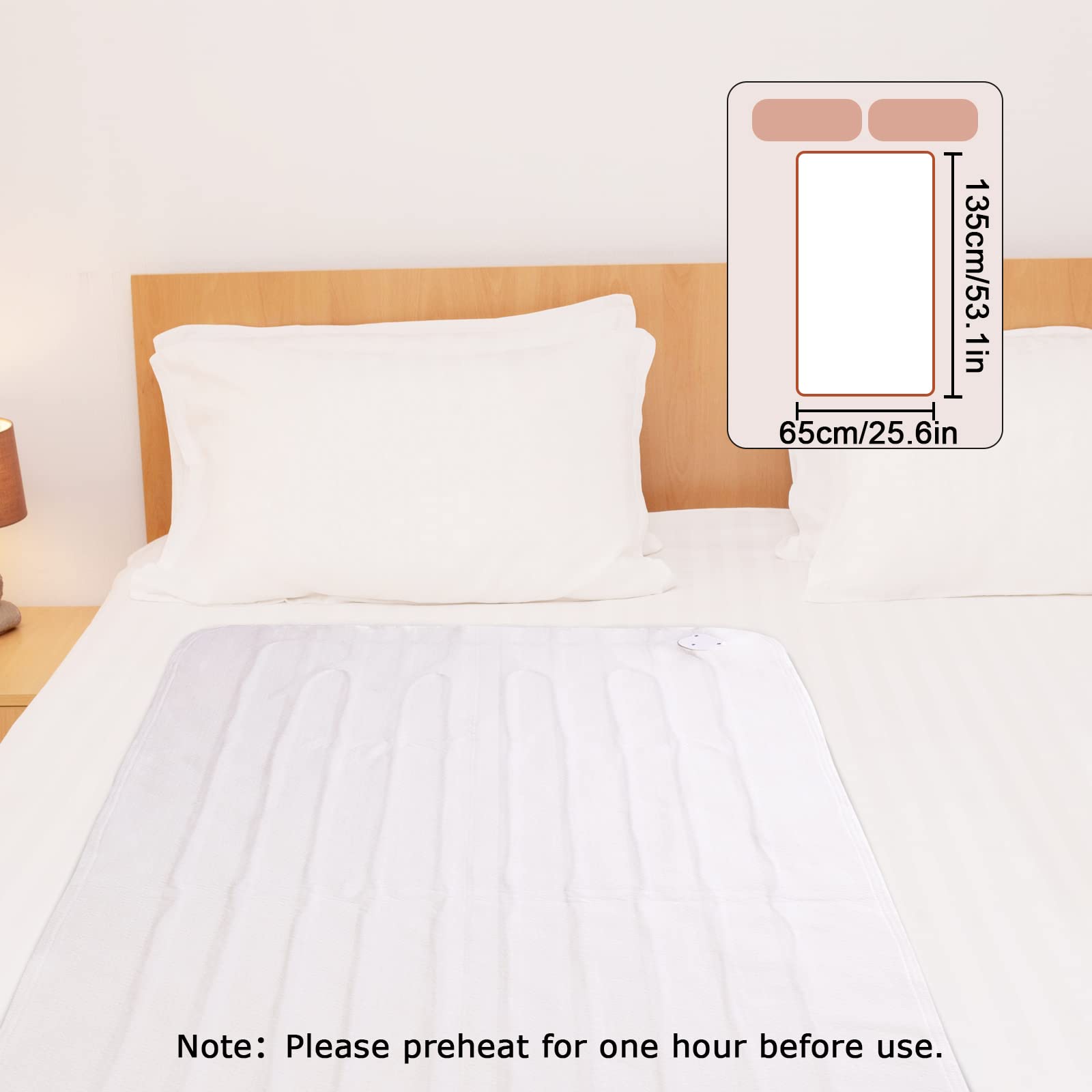Venustas Electric Blanket - 3 Heat Settings Heated Under Blanket with Soft Polyester Fabric | Perfect for Cold Nights, Bed Warming & Winter Comfort