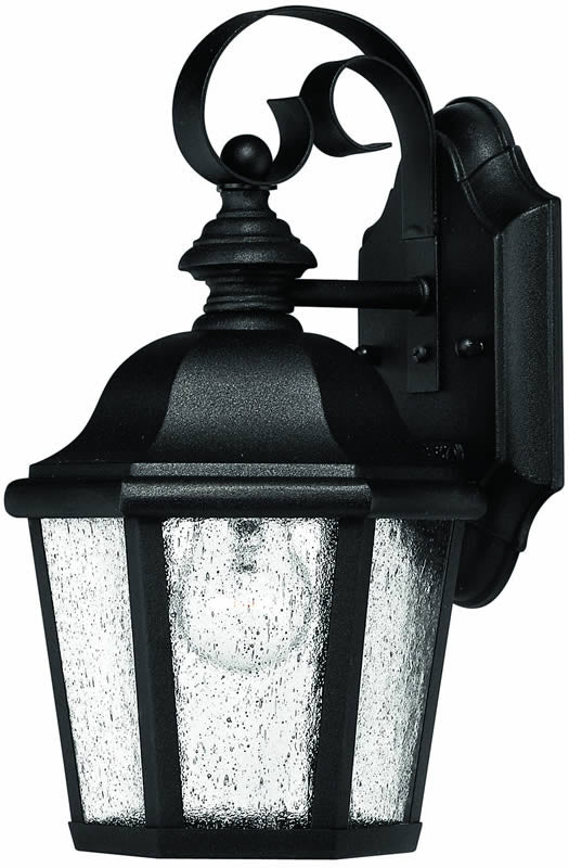 12H Edgewater 1-Light Outdoor Wall Lantern in Black - Weatherproof Exterior Sconce for Porch, Patio, and Garden Lighting