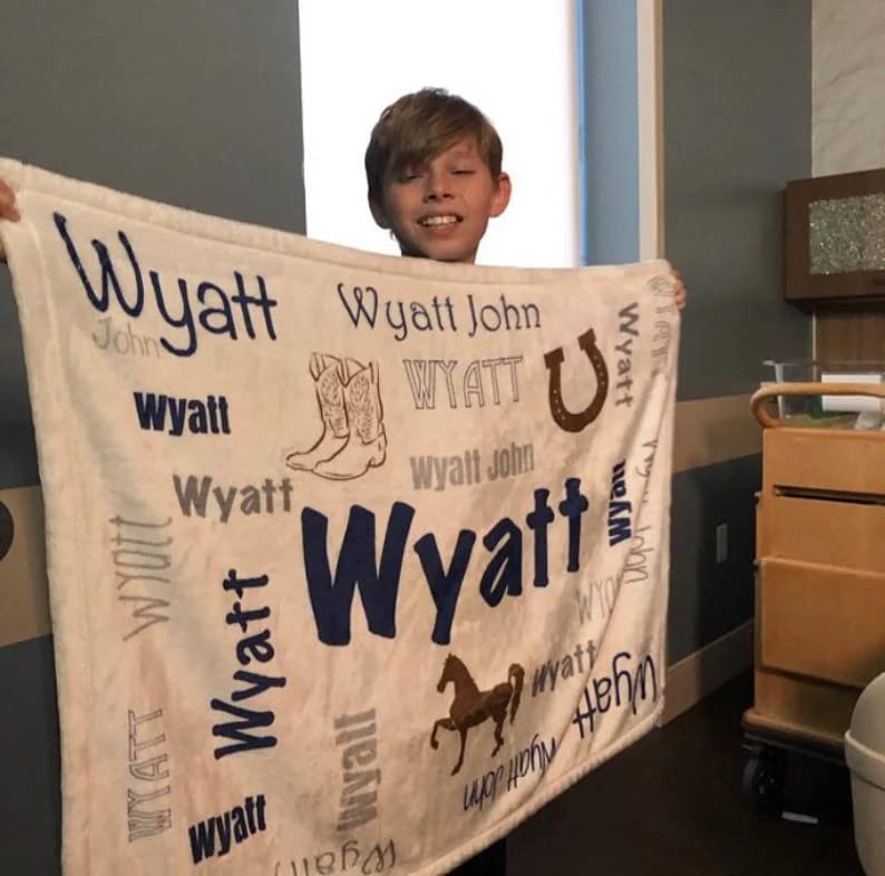 NAZENTI Personalized Baby Blanket for Boys & Girls - Custom Name Horse & Cowgirl Themed Soft Nursery Blanket - Perfect for Newborn Gifts, Crib Bedding, and Photo Shoots