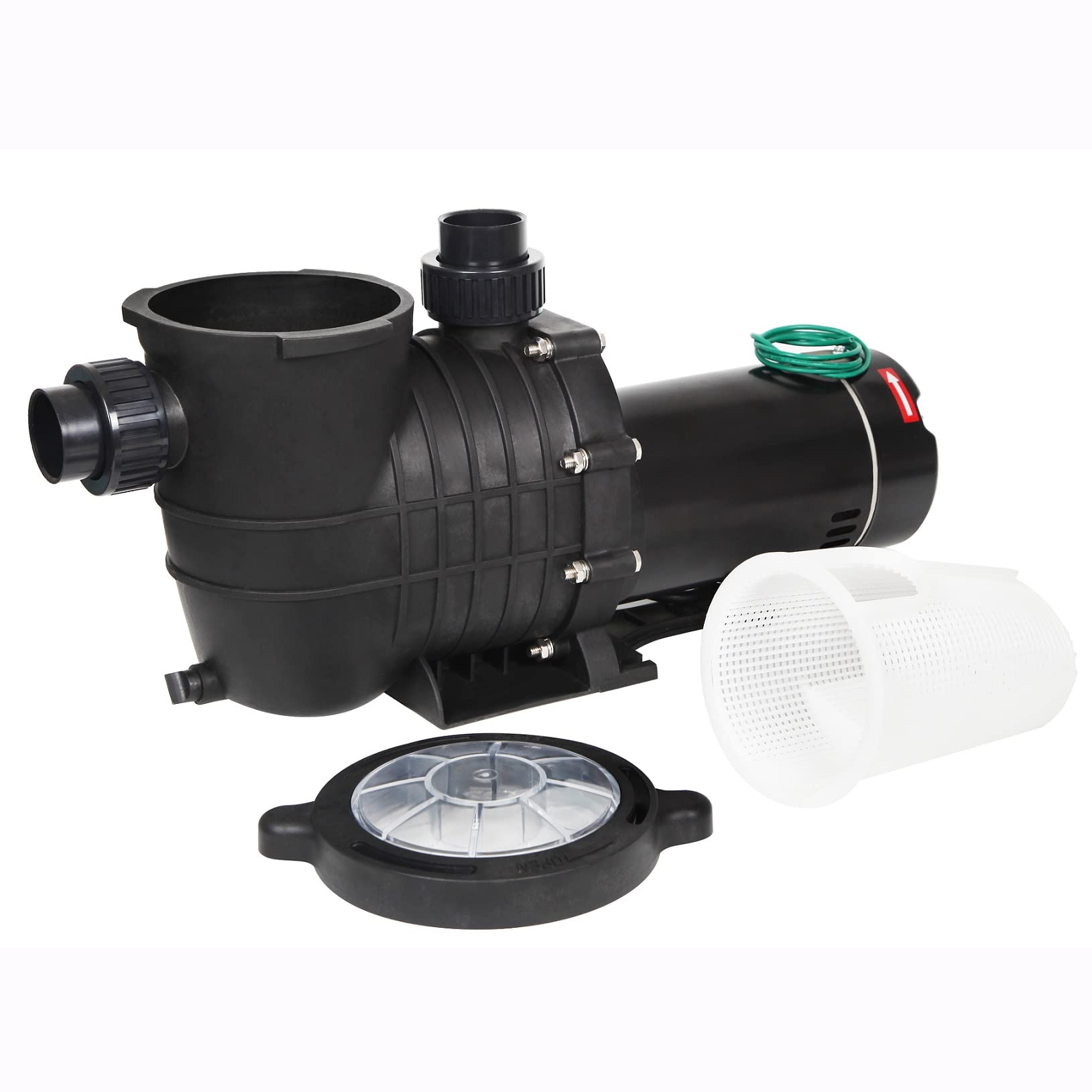 2.0HP 114GPM Swimming Pool Pump - 110V/220V Dual Voltage In-Ground & Above Ground Pool Water Pump with Strainer Basket - Perfect for Backyard, Residential & Commercial Pool Maintenance
