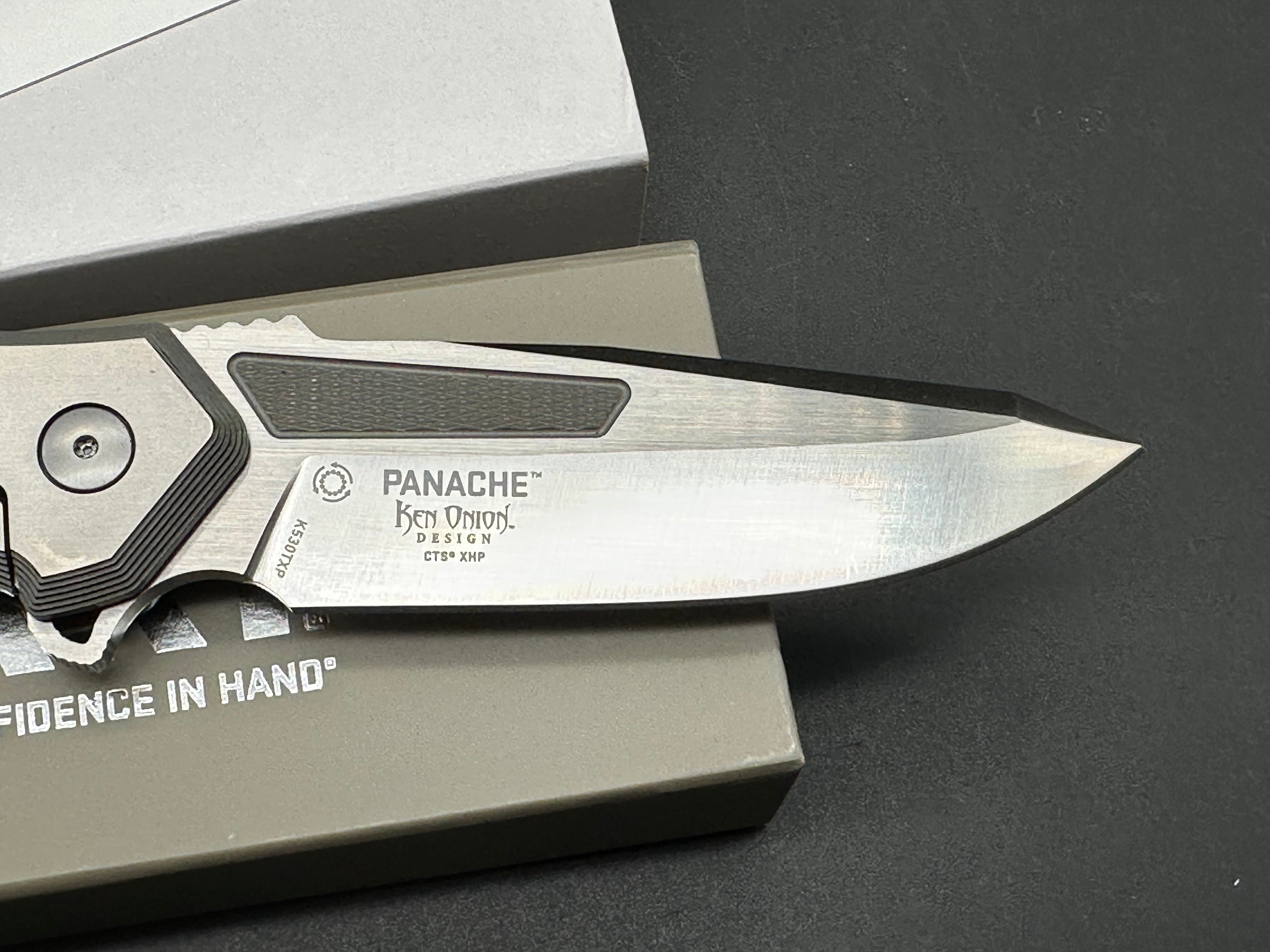 CRKT Panache Folding Knife - Ken Onion Design, Limited Edition 491/550, CTS XHP Stainless Steel Blade, Titanium Handle with Carbon Fiber Inlays - EDC, Outdoor, Camping & Survival Gear