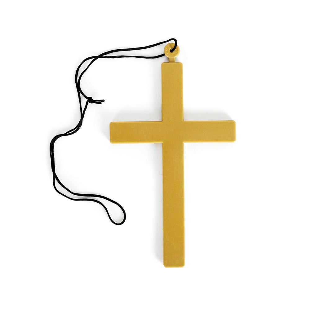Large Gold Cross Pendant Necklace for Women - 14K Gold Plated Religious Jewelry Gift for Baptism, First Communion & Everyday Wear