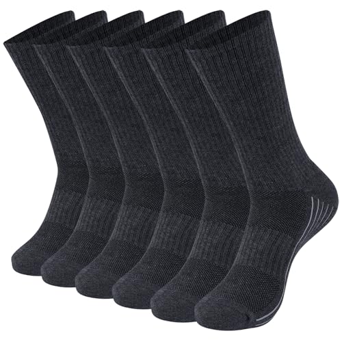 6-pairs Dark Grey Crew