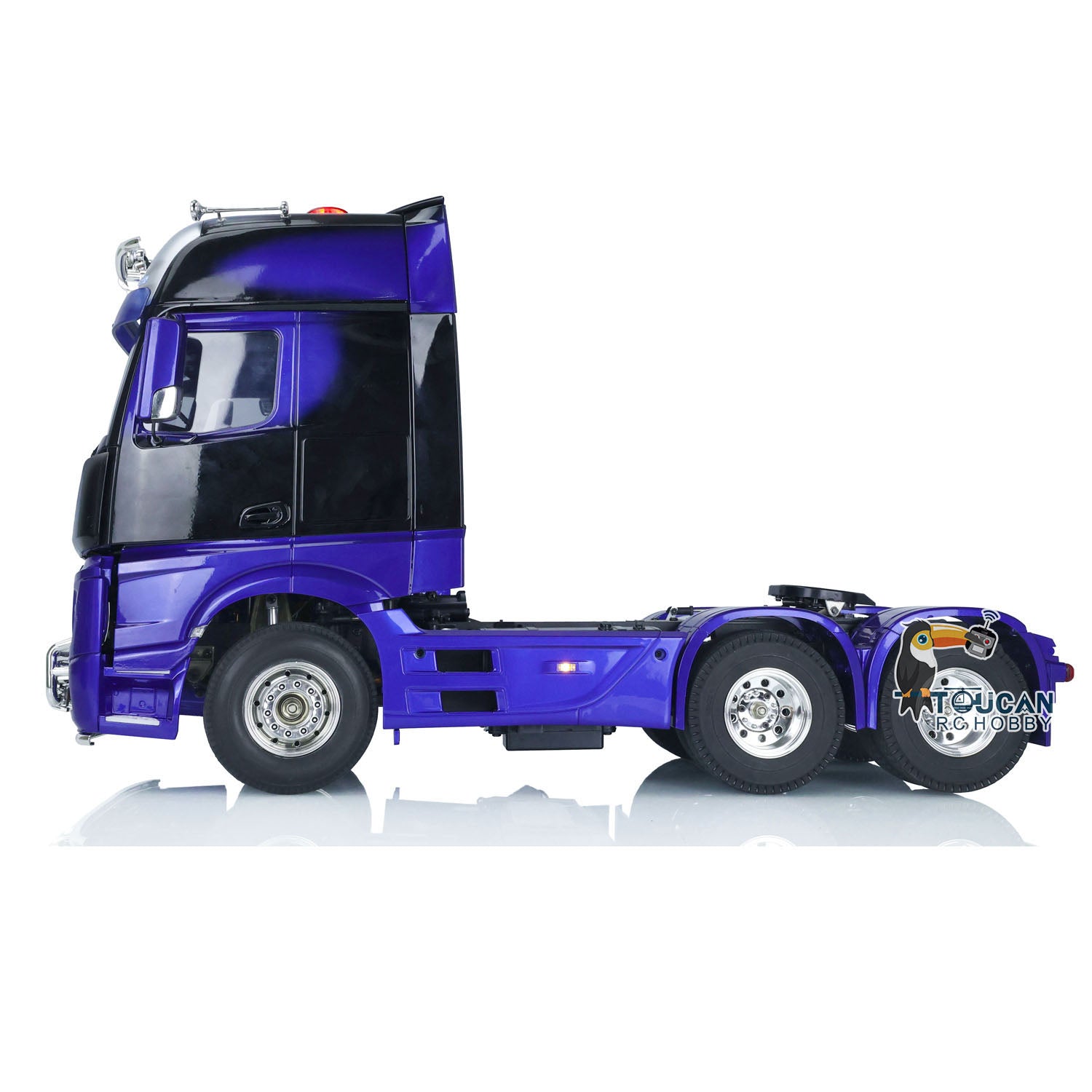 1/14 Scale Three Axles 6x4 RC Tractor Truck - Painted Assembled Model with Motor, ESC, Servo, Sound & Warning Lights | Remote Control Construction Vehicle for Adults & Kids | Perfect for Off-Road Play, Collection & Display