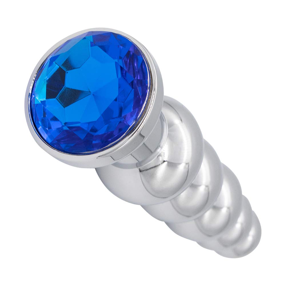 Metal Anal Beads with Gem Base - 5 Beads Prostate & G-Spot Massager for Men & Women, Pleasure Wand Sex Toy for Couples - Perfect for Solo Play, Partner Exploration & Sensual Enhancement