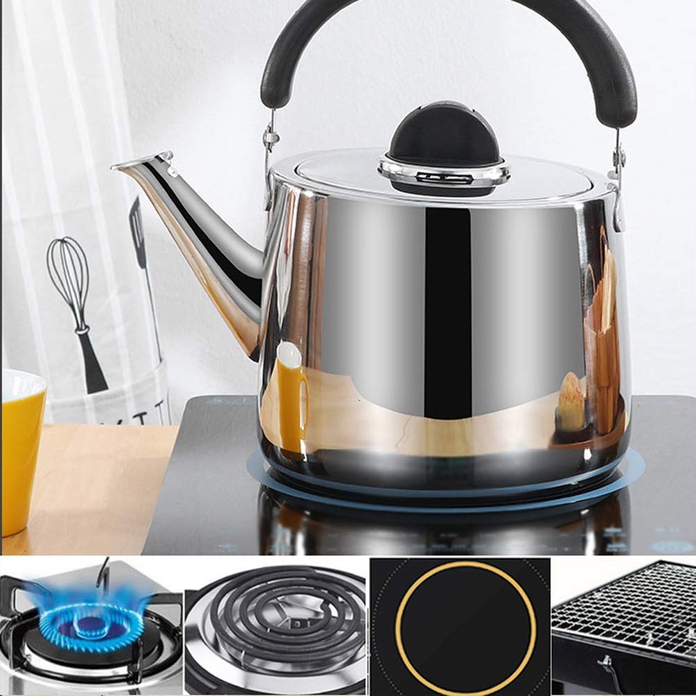 Premium Stainless Steel Whistling Tea Kettle - 2.5L Large Capacity Stovetop Teapot with Ergonomic Handle for Coffee & Tea Brewing - Perfect for Home Kitchen, Camping & Office Use