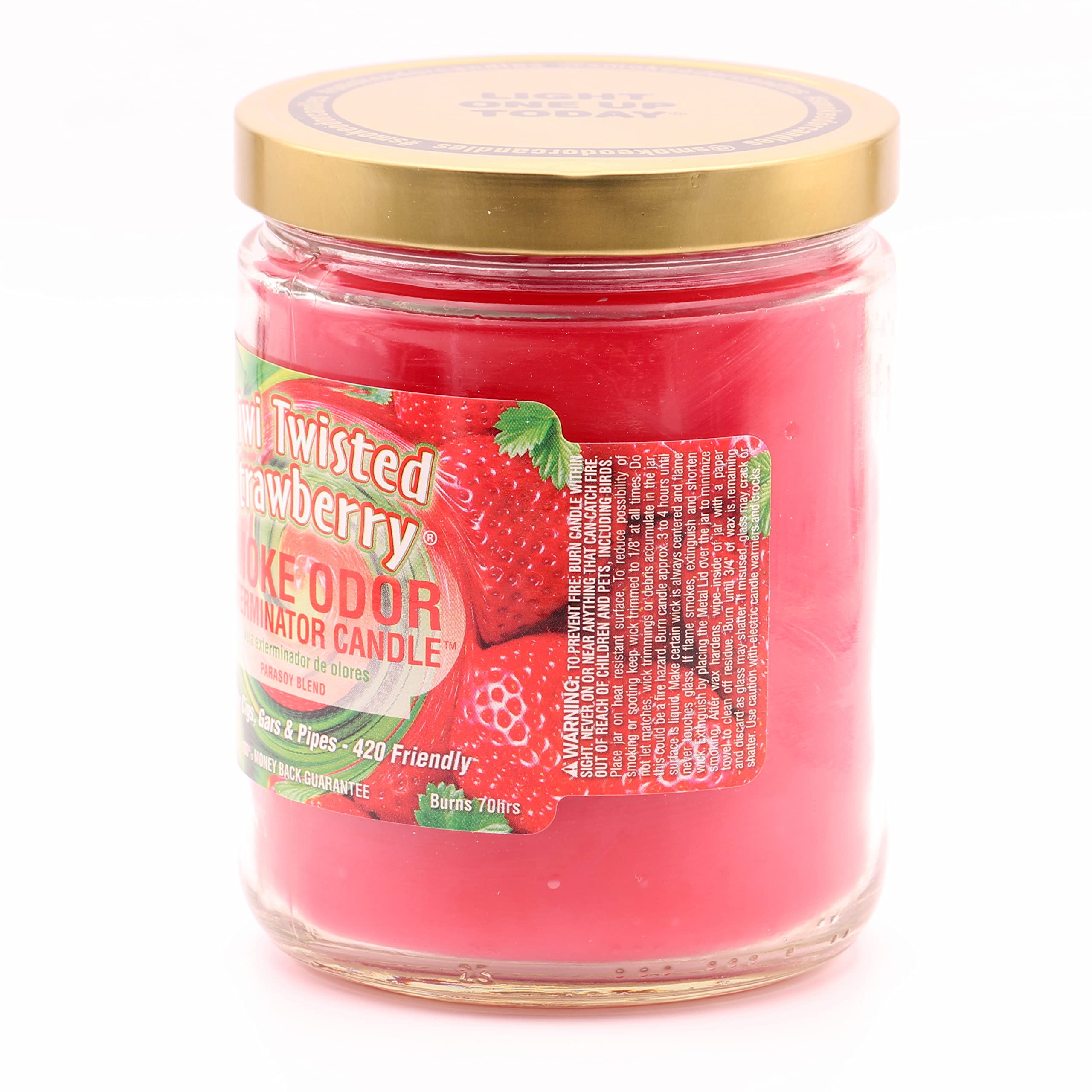 Smoke Odor Eliminator Candle - 13oz Kiwi Strawberry Scented Jar Candle (2-Pack) | Home Air Freshener for Kitchen, Bathroom & Living Room