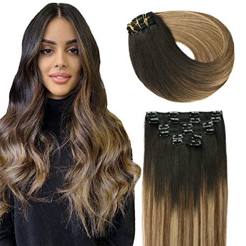 1.#1B/4/27Natural Black to Medium Brown and Bleach Blonde