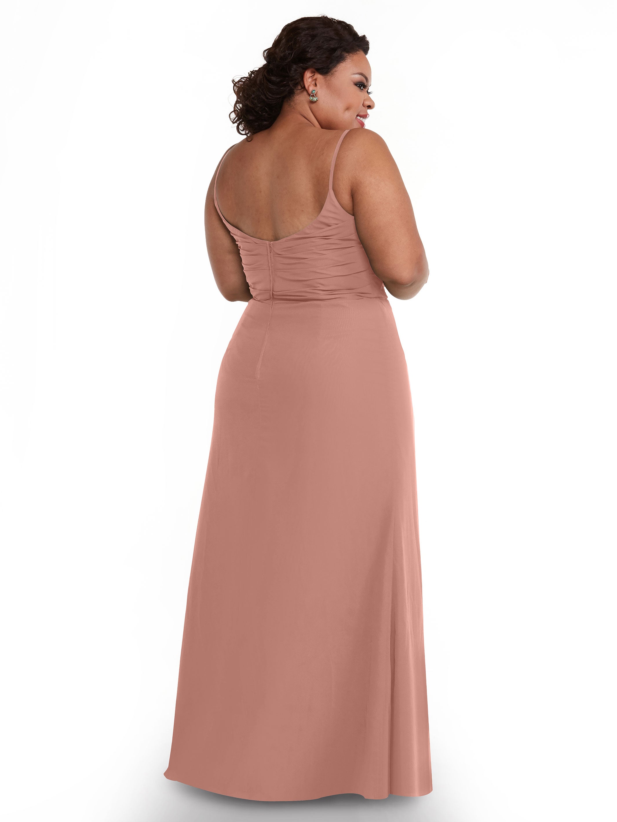 Elegant 80169 Chiffon Sheath Bridesmaid Dress with Pleated Bodice - Perfect for Weddings, Formal Events & Special Occasions