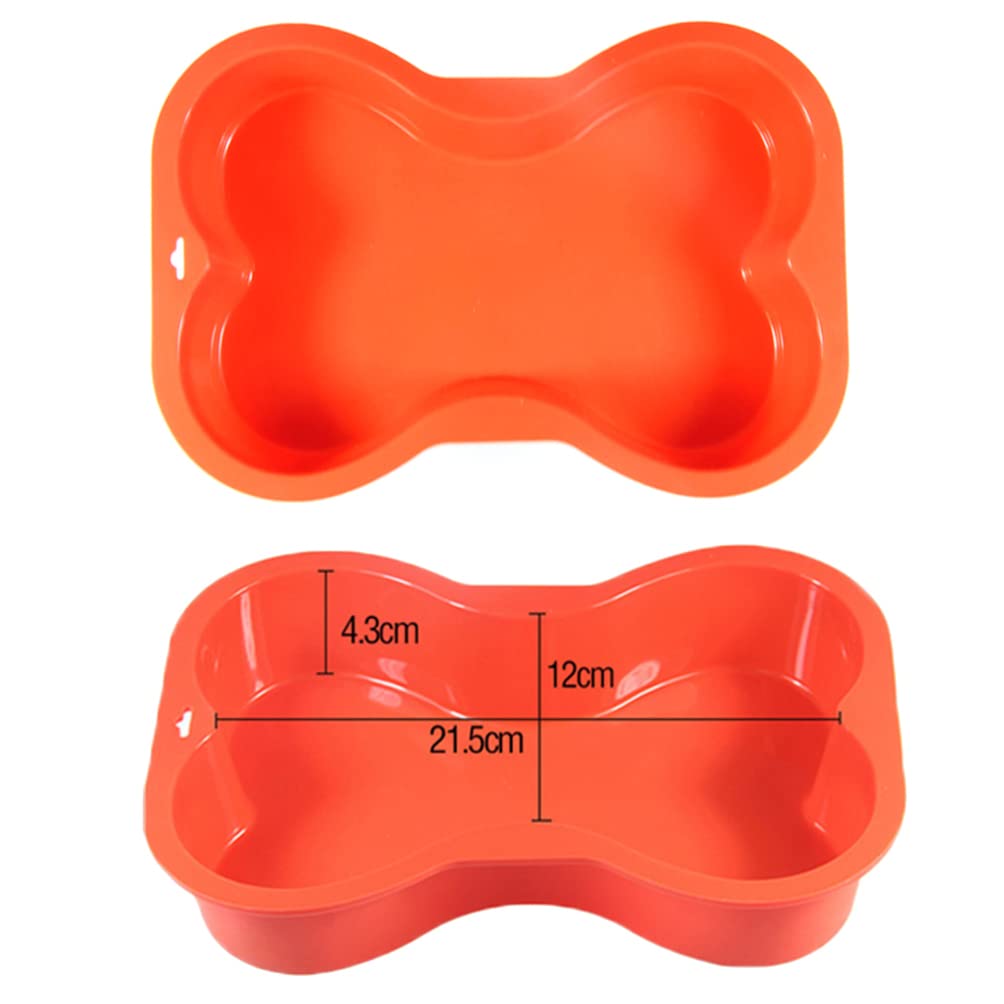 2-Pack Silicone Dog-Shaped Cake Pan Set for Baking - Non-Stick Loaf Bread Mold, Perfect for DIY Birthday Cakes, French Desserts, Fondant & Mousse (Red) | Ideal for Pet-Themed Parties & Homemade Treats