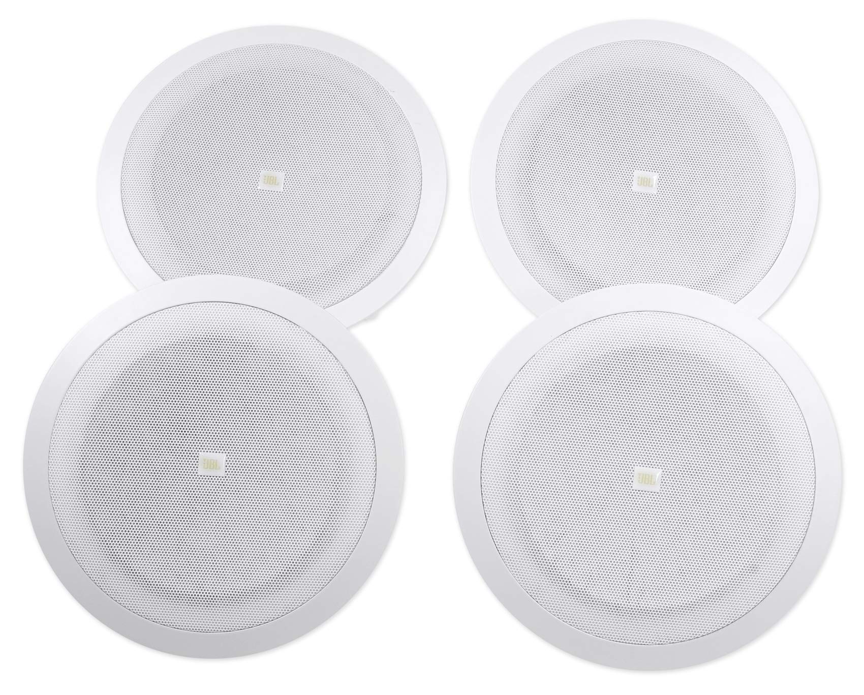 JBL 8128 4-Pack Full-Range In-Ceiling Speakers - High Performance Home Audio System for Surround Sound | Perfect for Home Theater, Living Room & Commercial Spaces