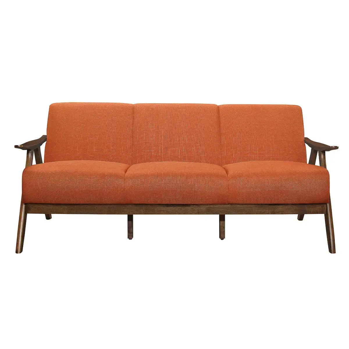 Damala Collection 1138 Orange Sofa Set - Modern Living Room Furniture for Home & Office Decor