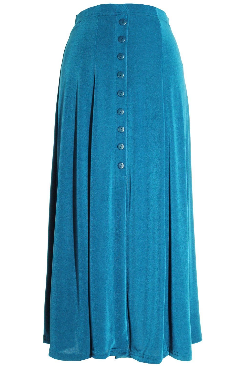 Jostar Women's Flowy Long Skirt with Elastic Waist & Button Front - Stretchy A-Line Dress for Casual, Office & Special Occasions