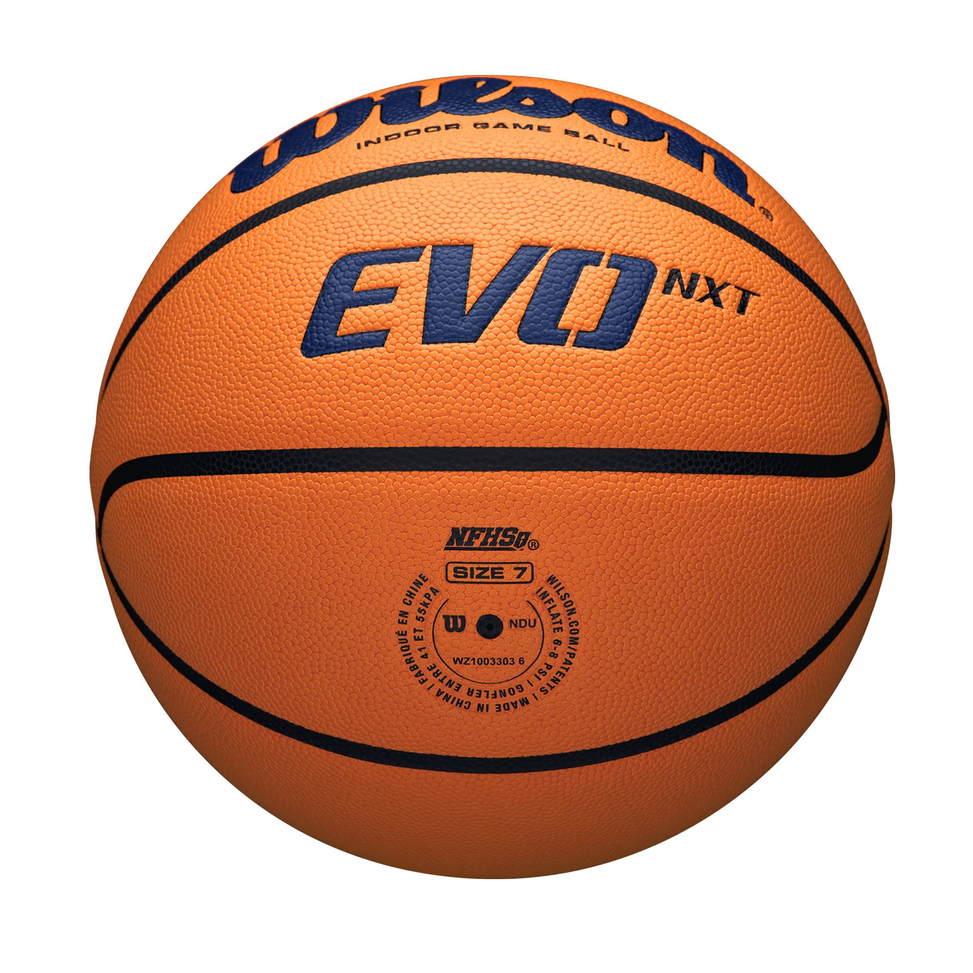 Wilson NCAA Evo NXT Official Indoor Game Basketball - Size 6 & 7 for Men & Women - Premium Indoor Court Basketball for Training, Games & Competitions