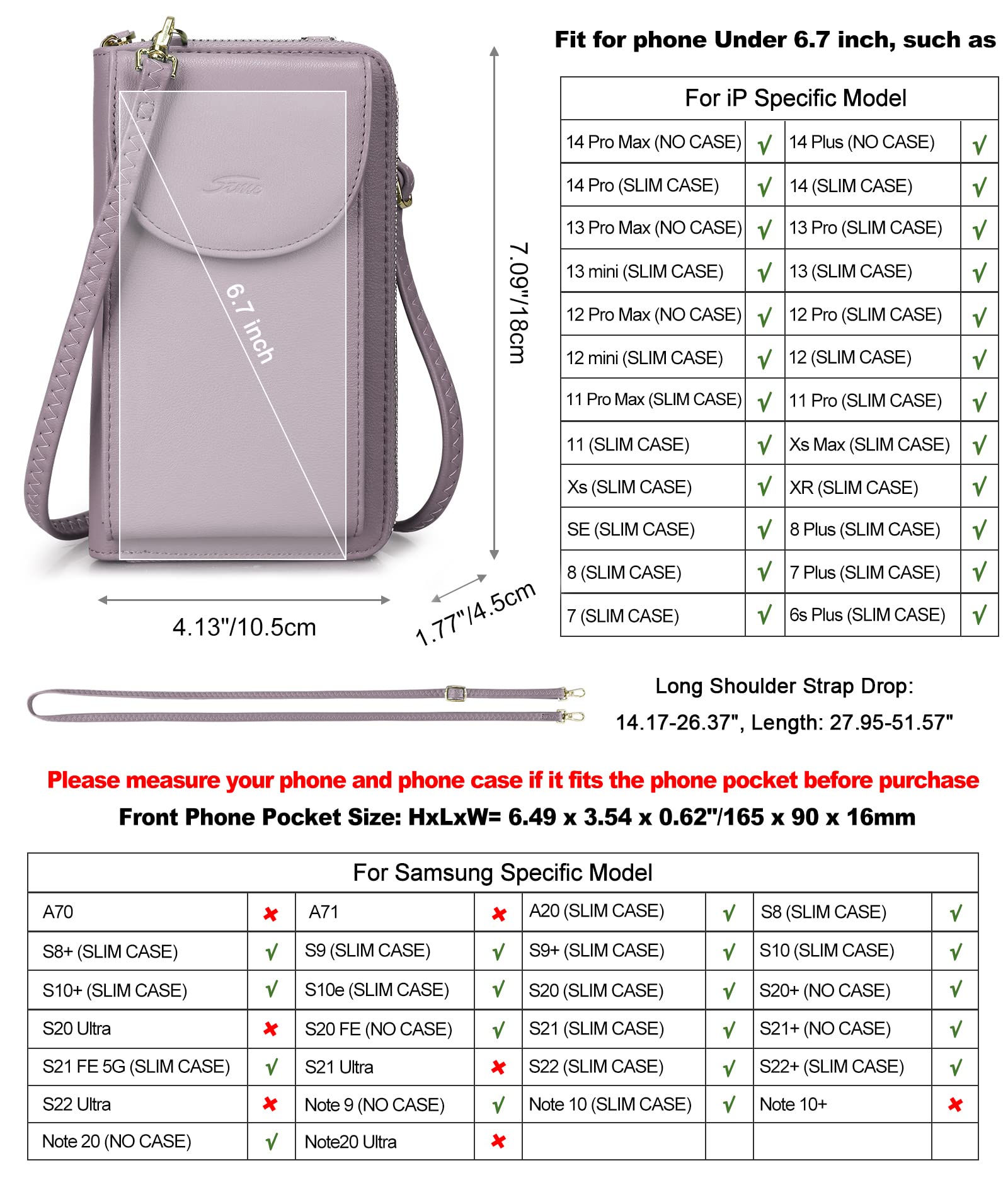 S-ZONE RFID Blocking Small Crossbody Bag for Women - Anti-Theft Phone Purse with Credit Card Slots | Perfect for Travel, Shopping & Daily Use