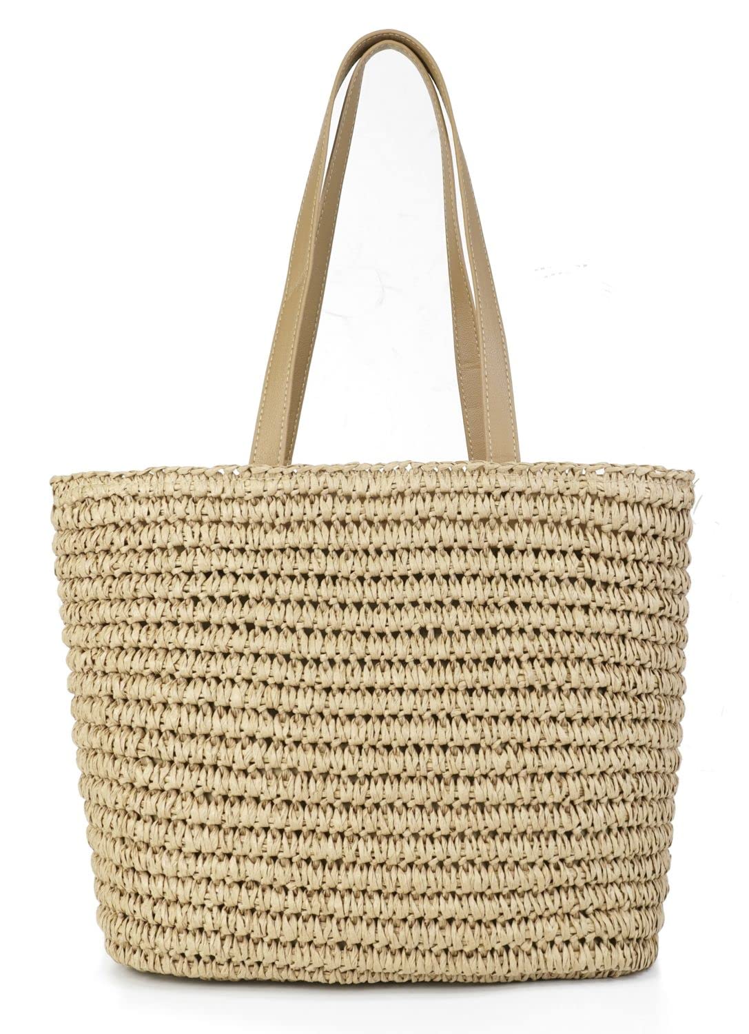 Handwoven Straw Tote Bag for Women - Large Beach Shoulder Bag, Summer Woven Purse & Fashionable Handbag 2023 | Perfect for Beach Vacations, Shopping & Outdoor Activities