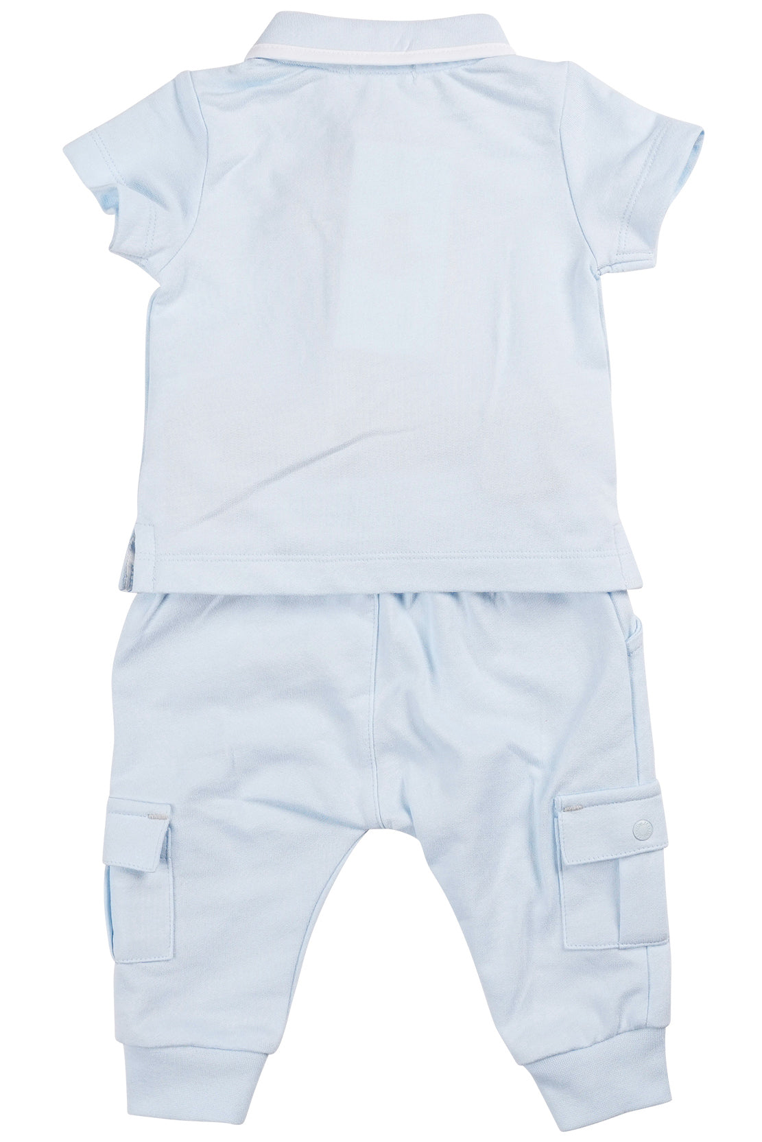 Stylish Hudson Baby Blue Polo Shirt & Comfortable Cargo Joggers Set - Perfect for Casual Outings, Playdates & Family Photos | Soft Cotton Blend for All-Day Comfort