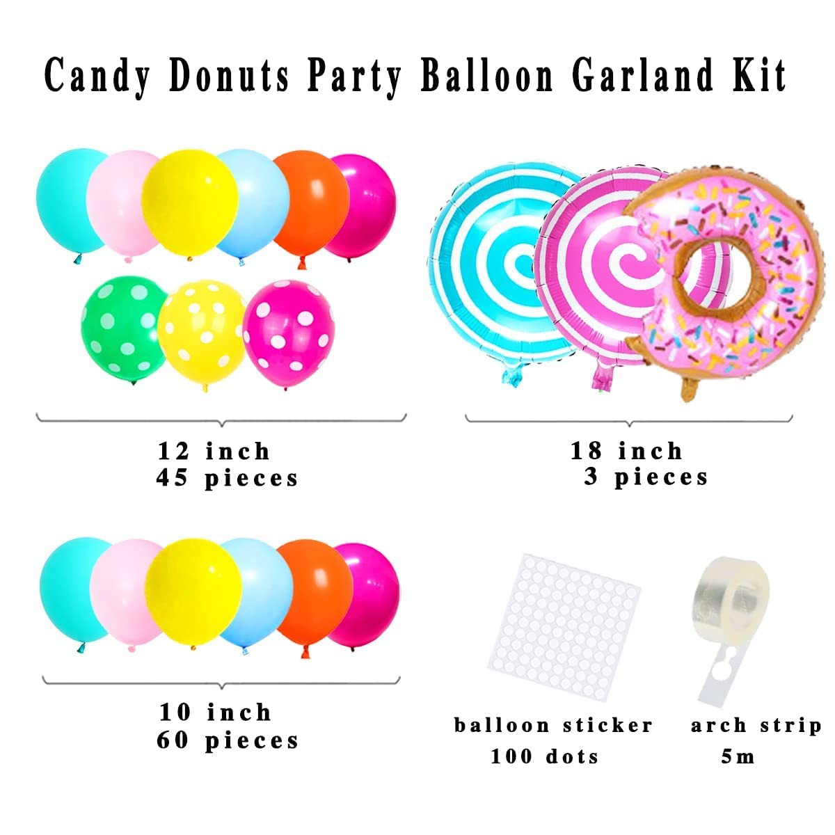 Sweet Candy Balloon Garland Arch Kit - Rose Red, Teal Blue & Yellow Balloons with Neon Accents for Girls' Birthday, Baby Shower & Christmas Party Decor | Rainbow Candyland Theme for DIY Party Backdrops, Photo Booth Props & Festive Celebrations