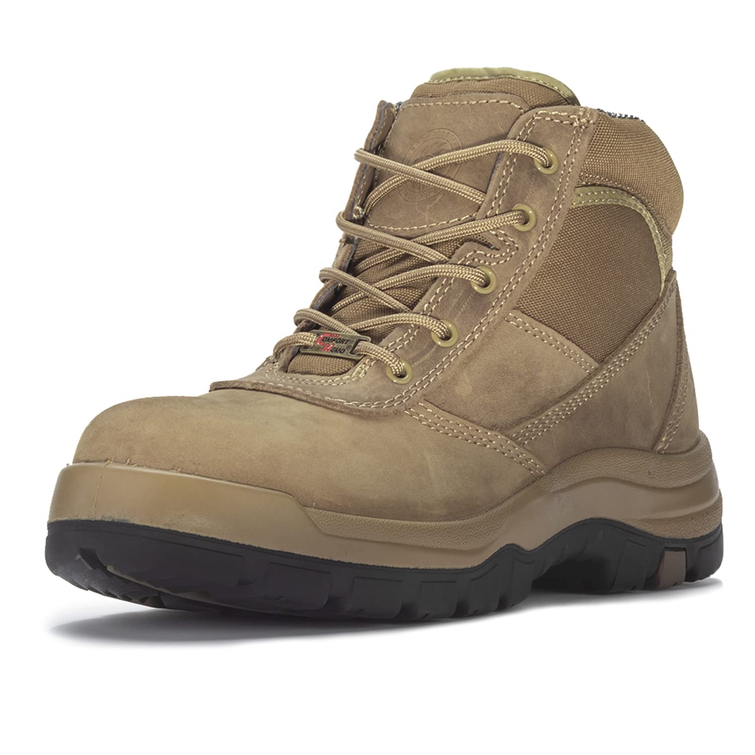 Rockrooster Men's 6 Inch Steel Toe Work Boots - Comfortable Anti-Fatigue Slip Resistant Safety Shoes (AK250-050BK) - Ideal for Construction, Warehouse & Outdoor Work