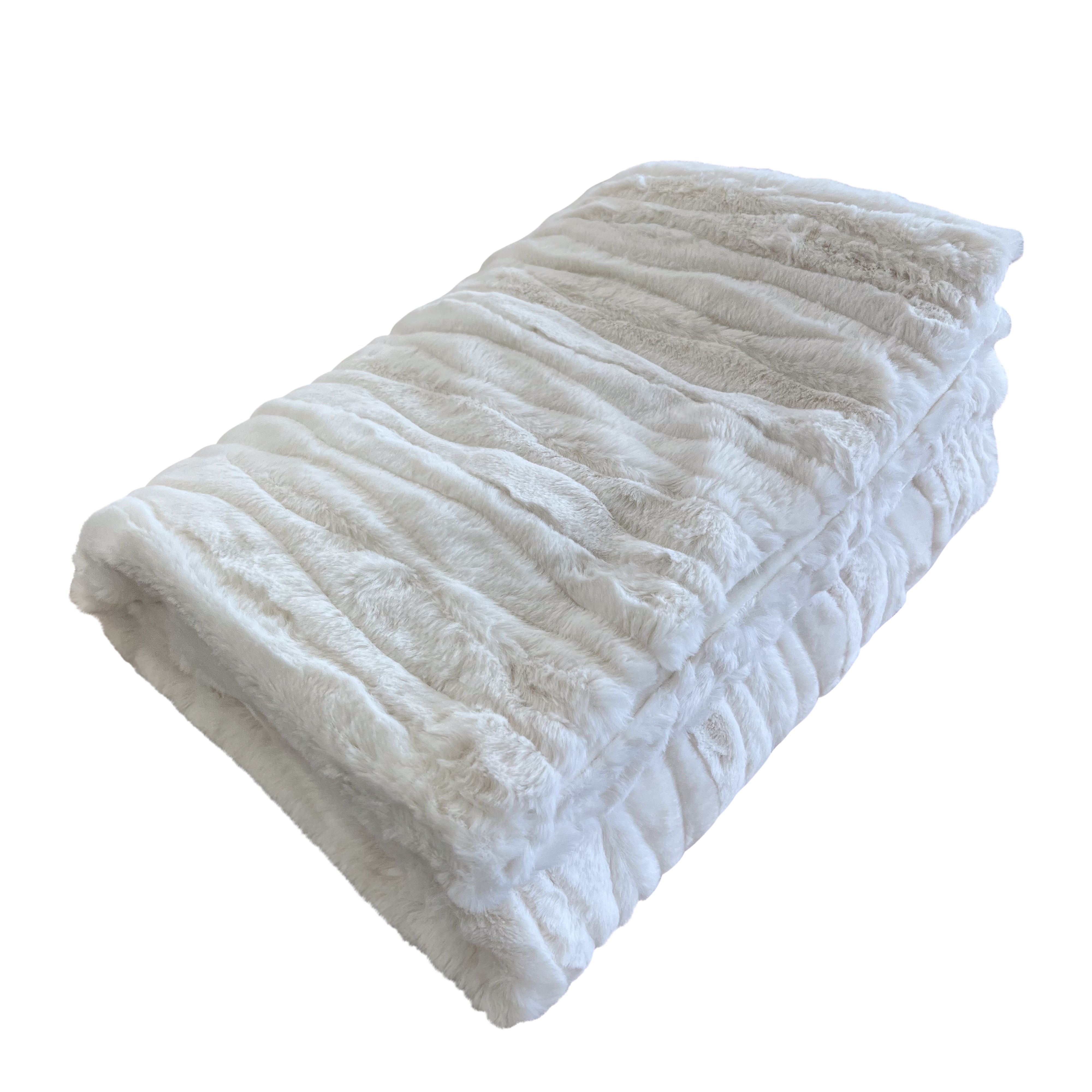 Juliet Ivory Throw Blanket 130x170cm - Soft & Cozy Knit Blanket for Bed, Sofa, and Outdoor Use