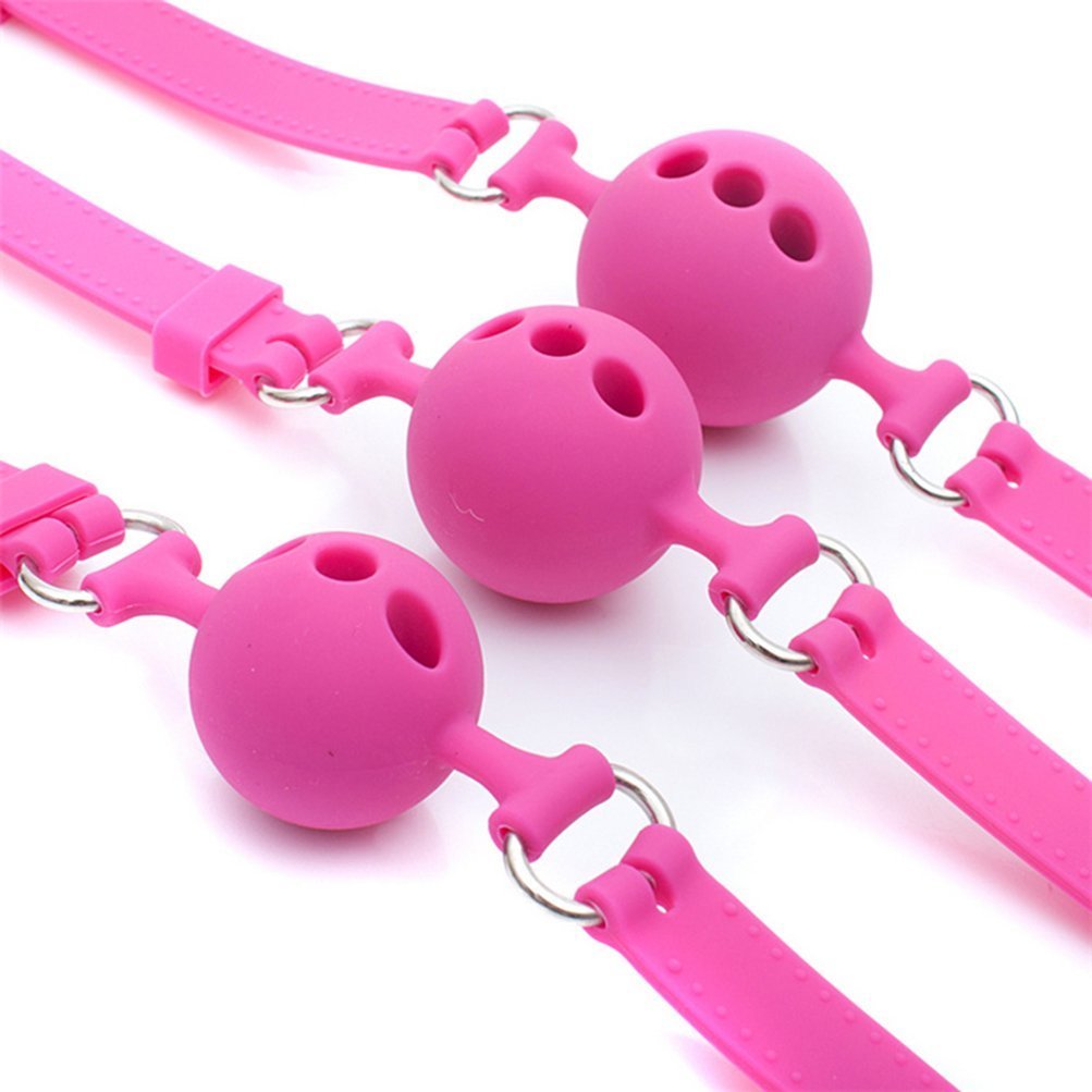 Premium Silicone Breathable Ball Gag for Adults - BDSM Bondage Restraint, Safe Sex Toy (1.7 Inch, Pink) - Perfect for Role Play, Sensory Deprivation & Spicing Up Your Bedroom Adventures