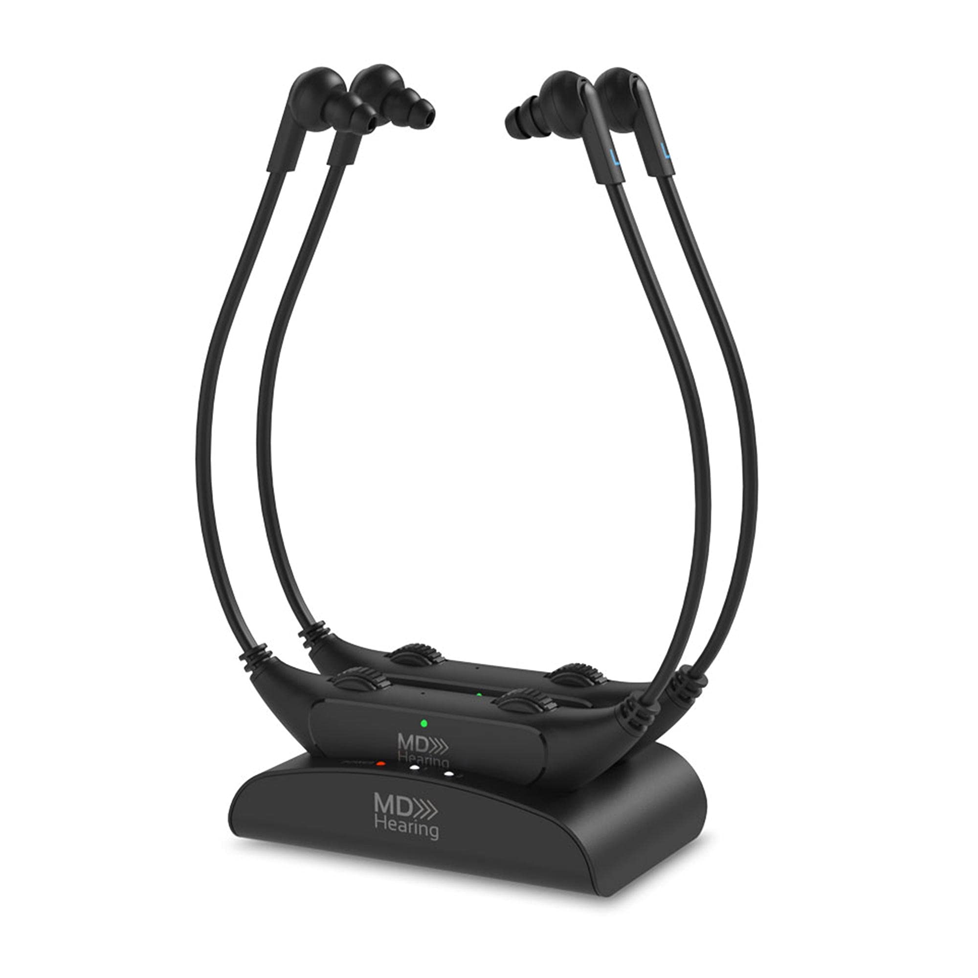 MDHearing QuietTV Wireless Headphones for TV - Comfortable Rechargeable TV Headset with Charging Base & 2 Headphones - Plug & Play Hearing Assistance for Seniors - Perfect for Nighttime TV Watching, Hearing Loss Support & Private Listening