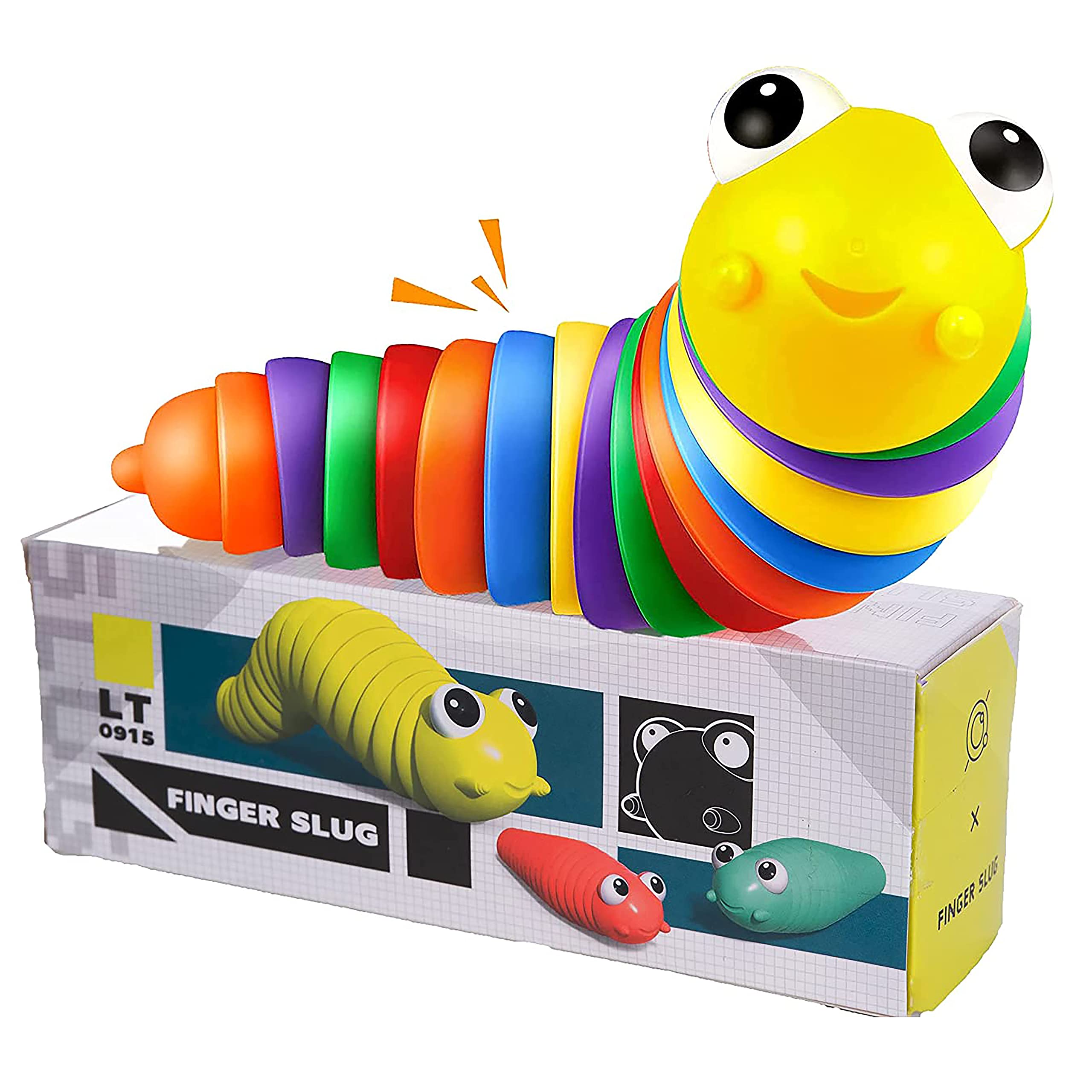 3D Printed Fidget Slug Toy - Articulated Caterpillar Sensory Stimulation Toy for Stress Relief & Anxiety | Fun Desk Toy for Adults & Kids | Office, Classroom & Home Use